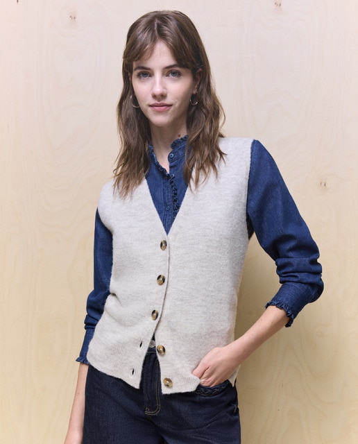 Imagem 0 de Colete de Malha Grossa Lisa