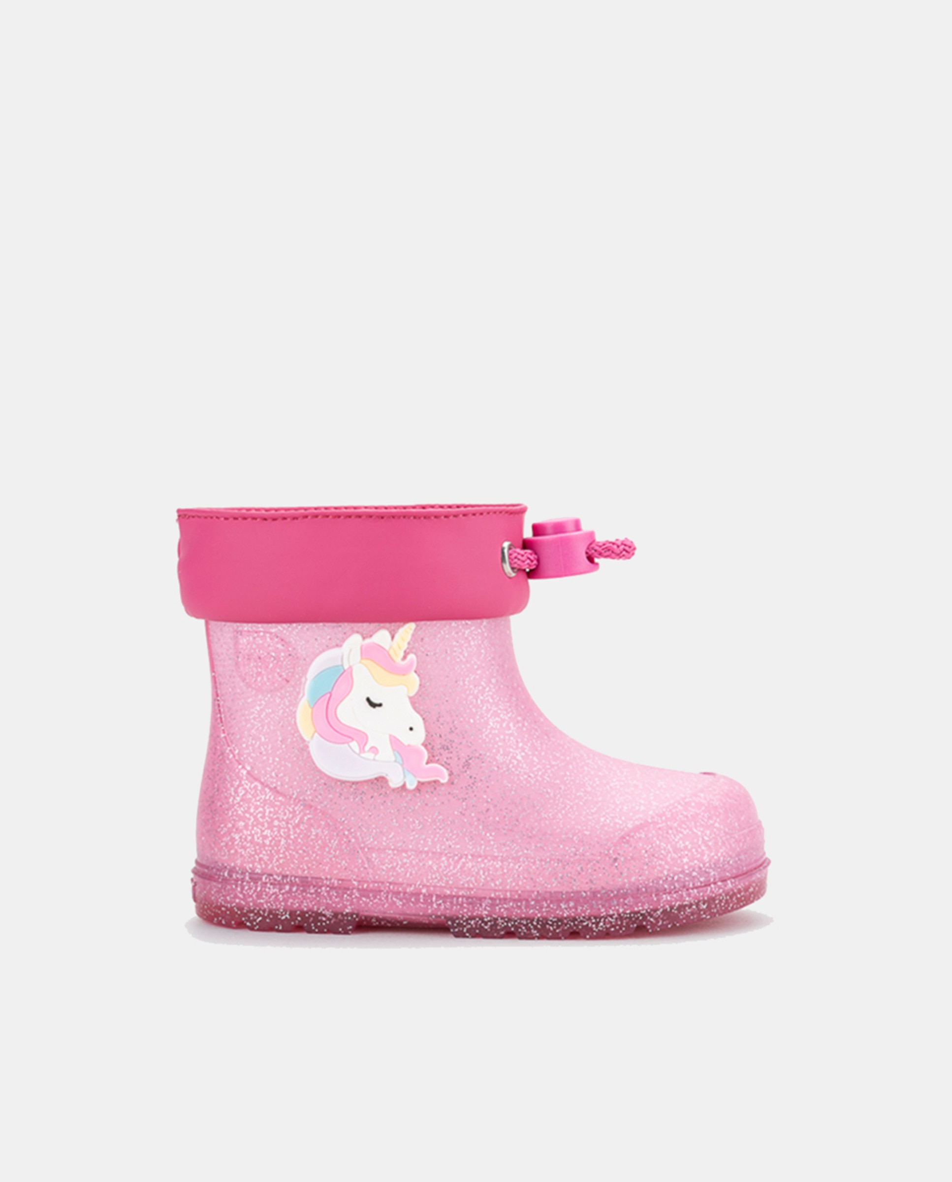 Imagem 0 de Galochas Curtas em Acabamento de Glitter com Brilho e Detalhe de Unicórnio