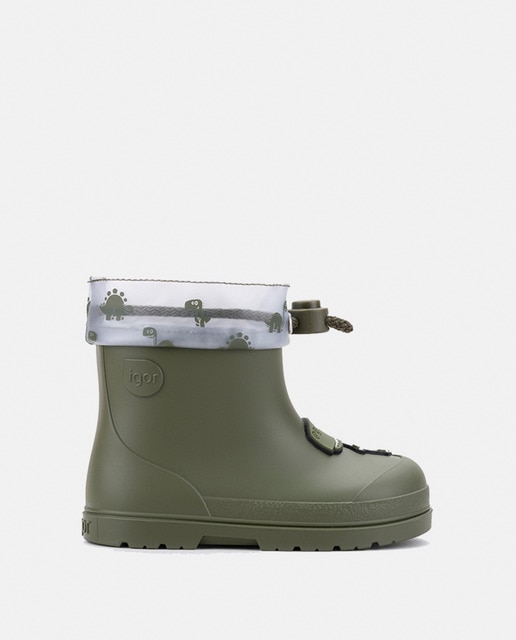 Imagen 0 de Bota de agua de caña baja con detalle de dinosaurio y en acabado mate, de concepto barefoot