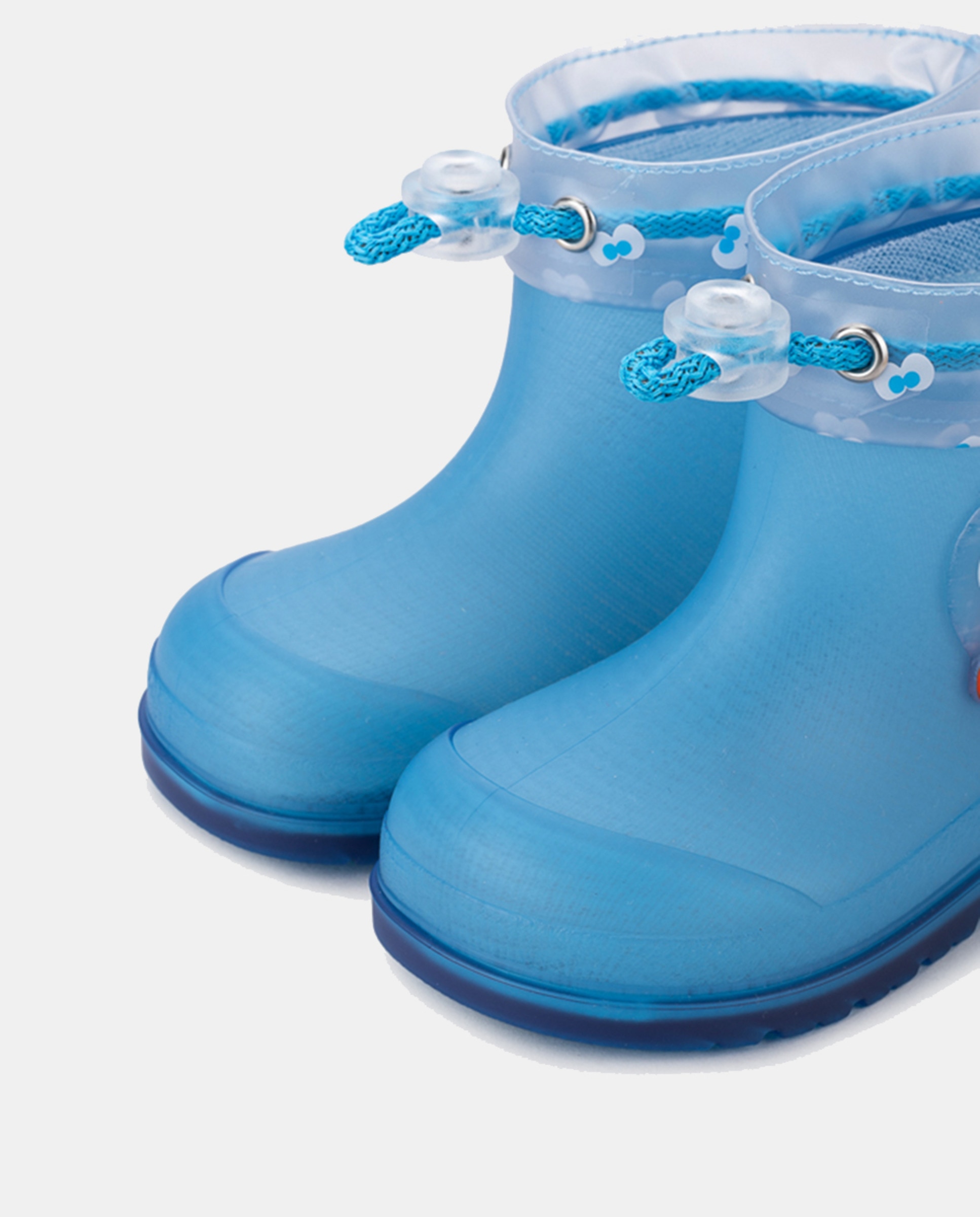 Galochas de Cano Baixo com Detalhe de Pato Lateral em Acabamento Mate e Conceito Barefoot Medium Azul Transparente-7
