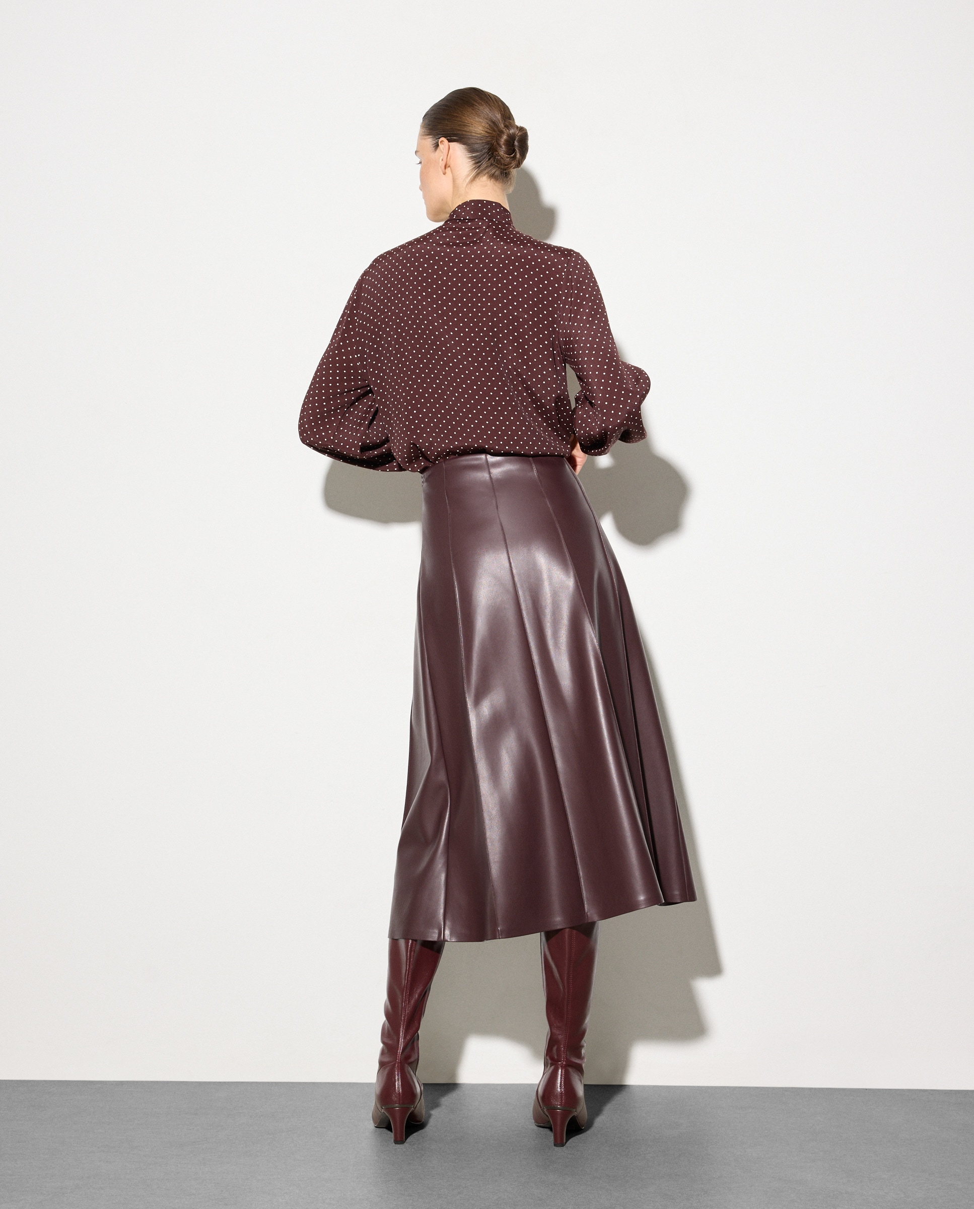 Top com Laço às Bolinhas Roxo-3