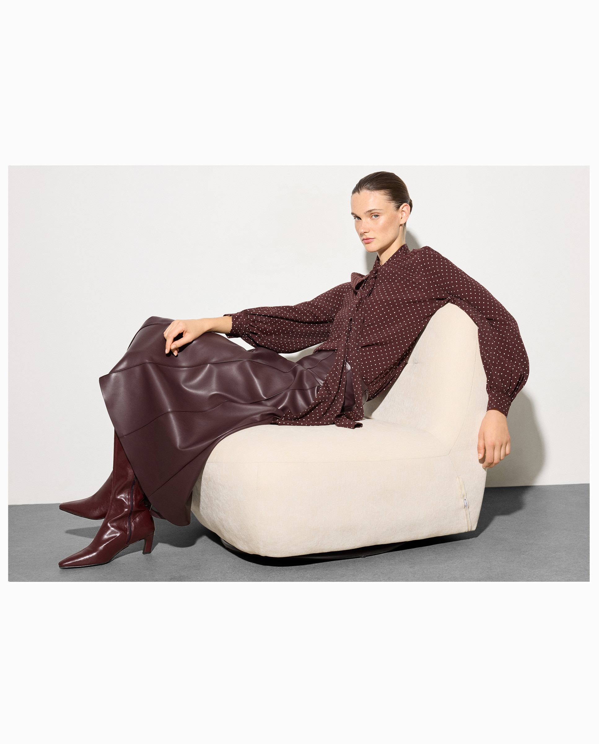 Top com Laço às Bolinhas Roxo-1