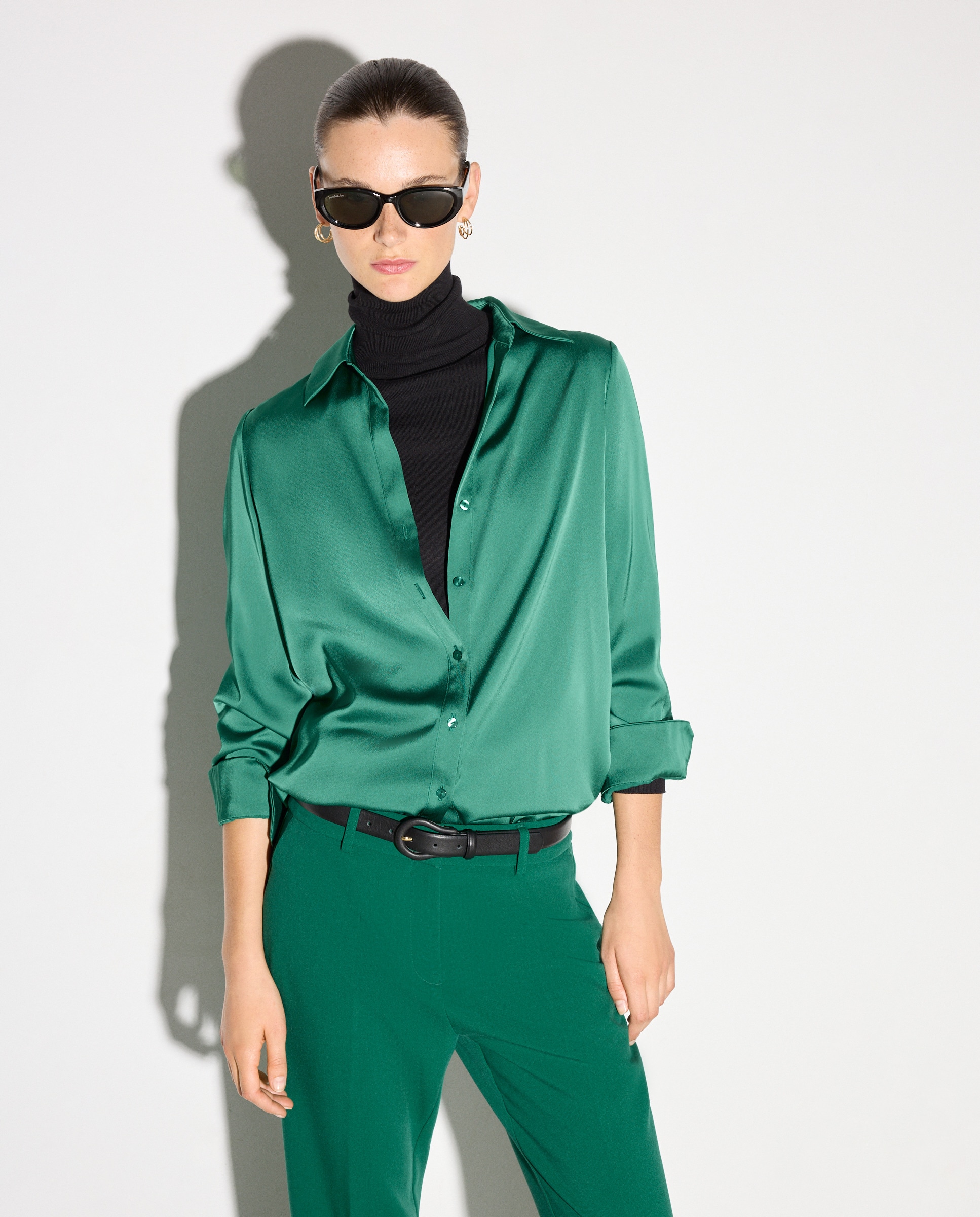 Blusa Estampada com Manga Comprida Verde-2