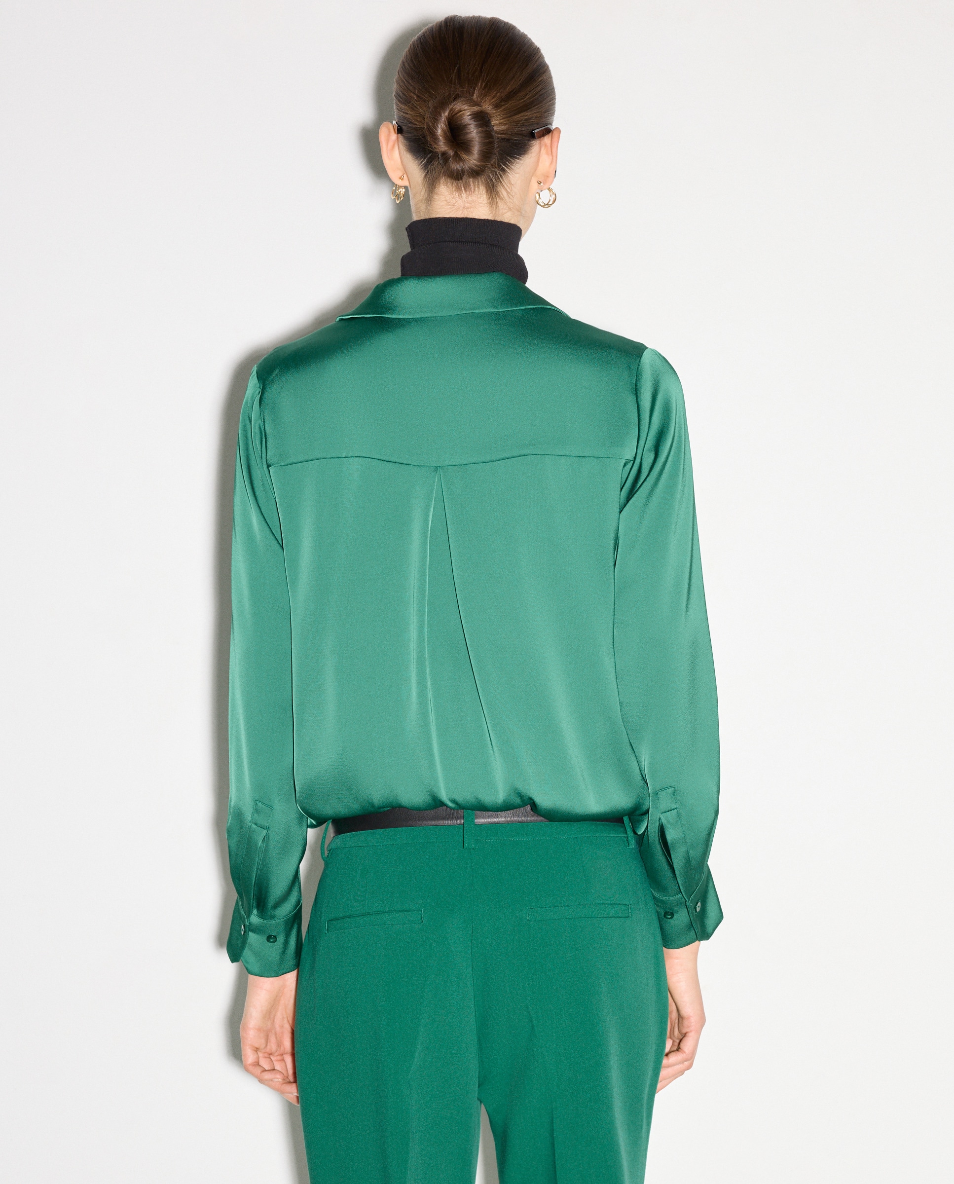 Blusa Estampada com Manga Comprida Verde-3