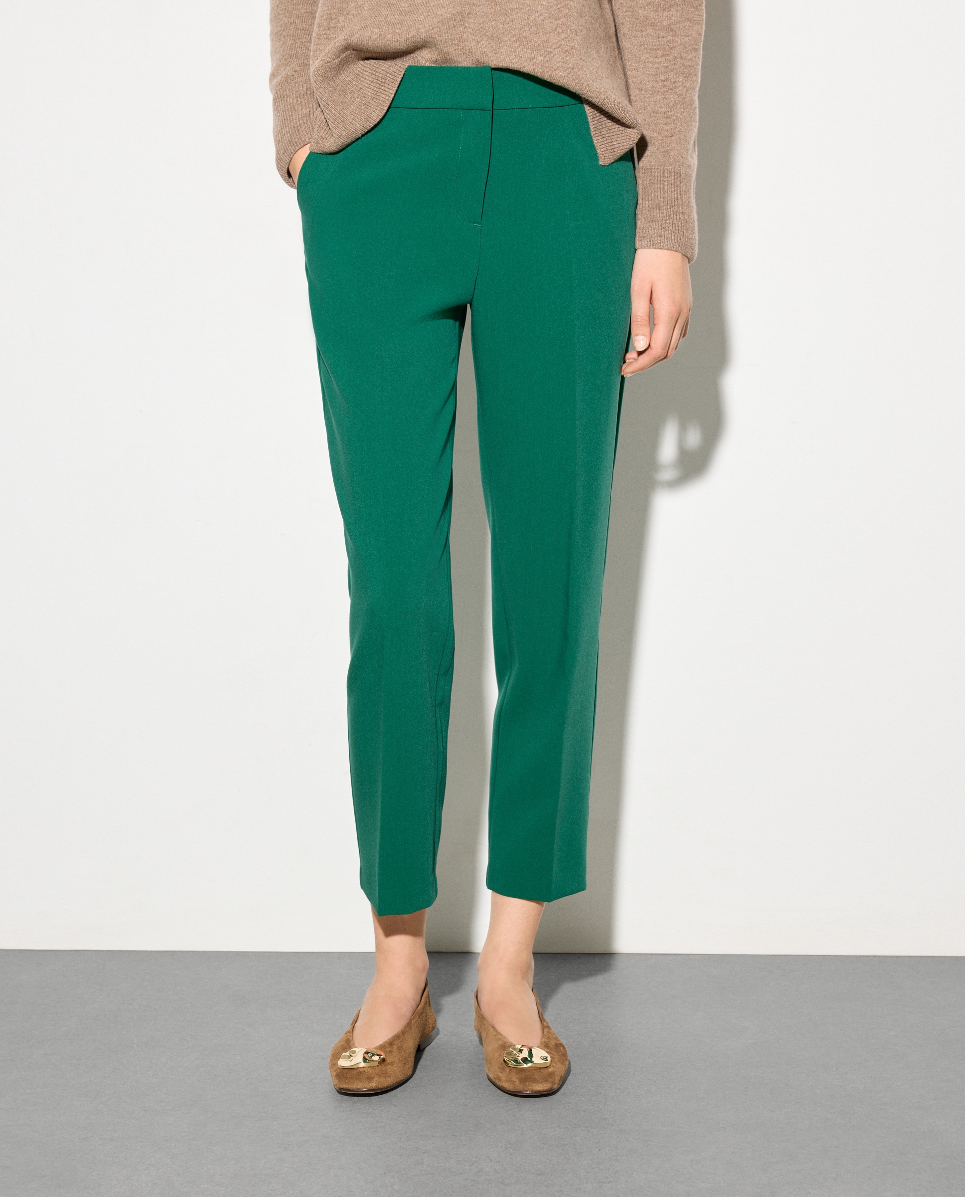 Calças Formais Lisas Verde-2
