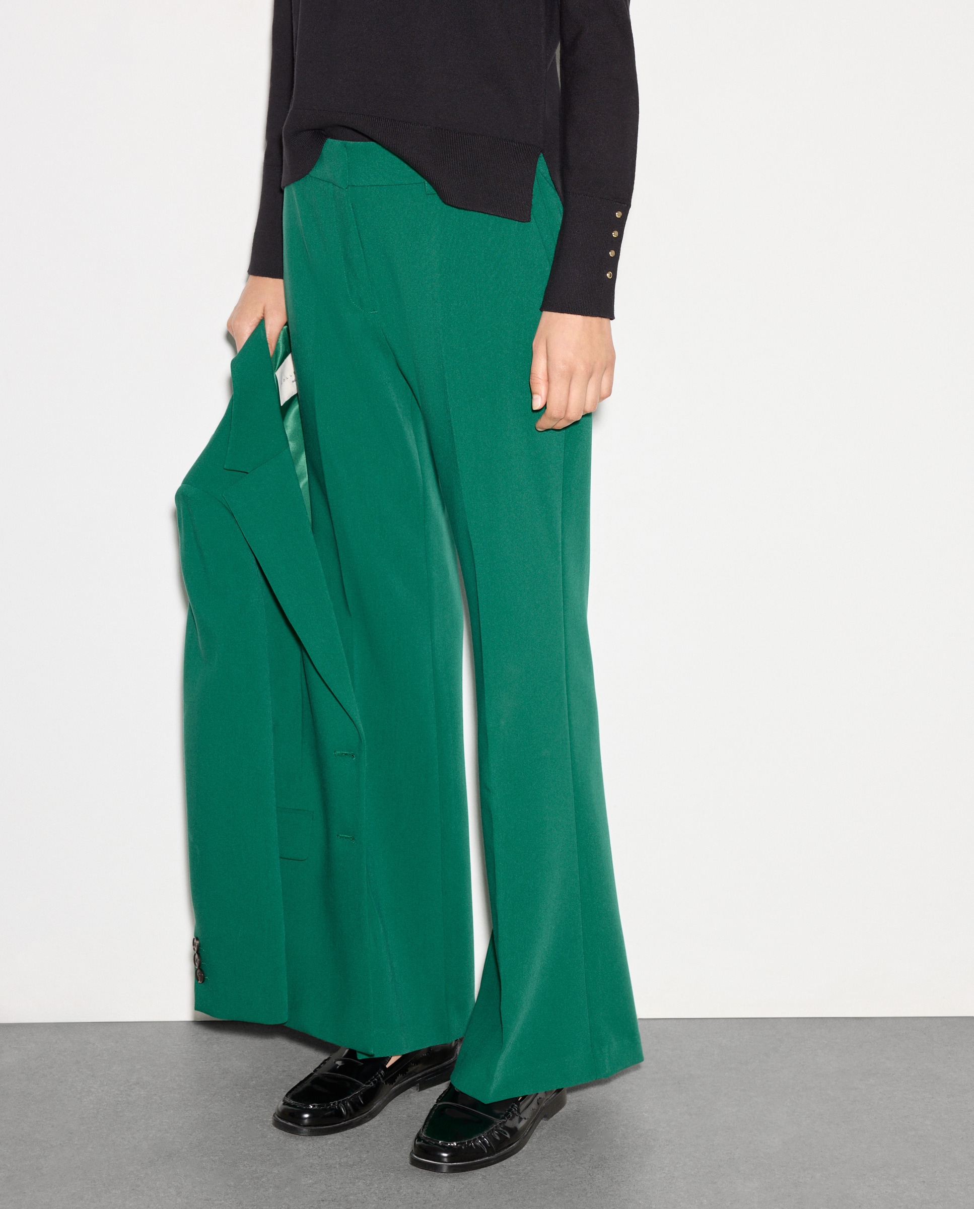 Calças Formais Lisas Verde-2