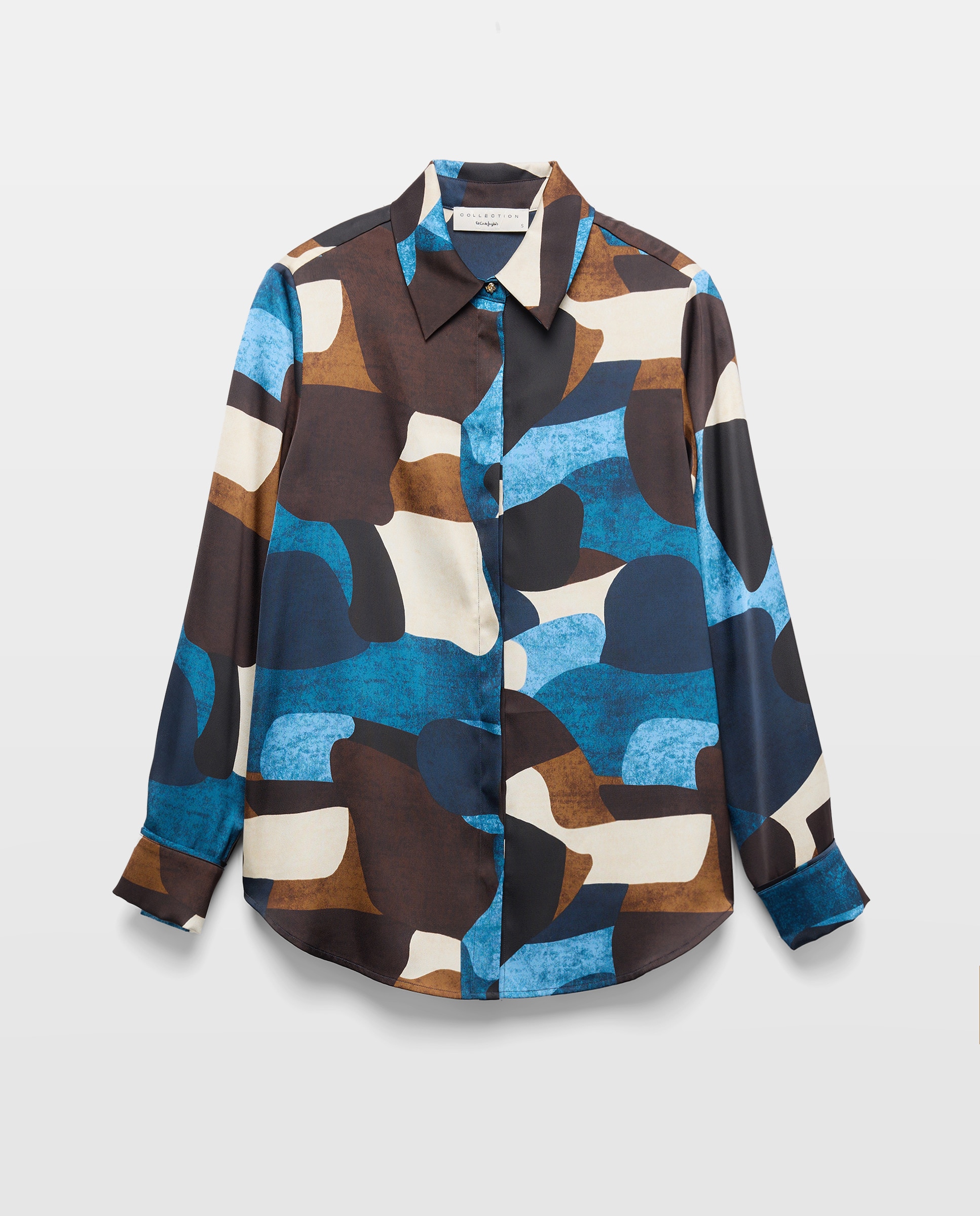 Blusa de Manga Comprida com Estampado Azul-5