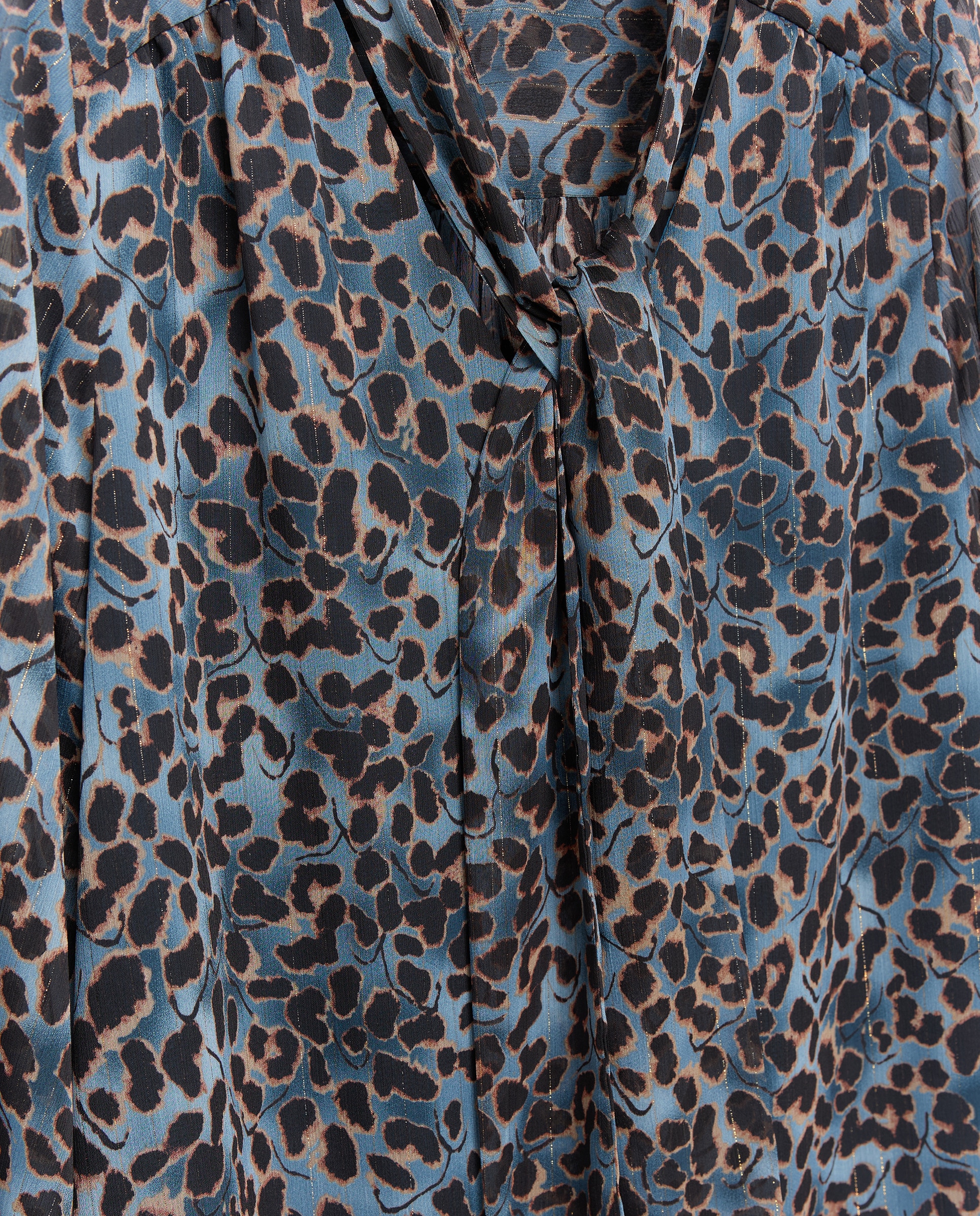 Blusa de Fio Metalizado com Laço Azul-6
