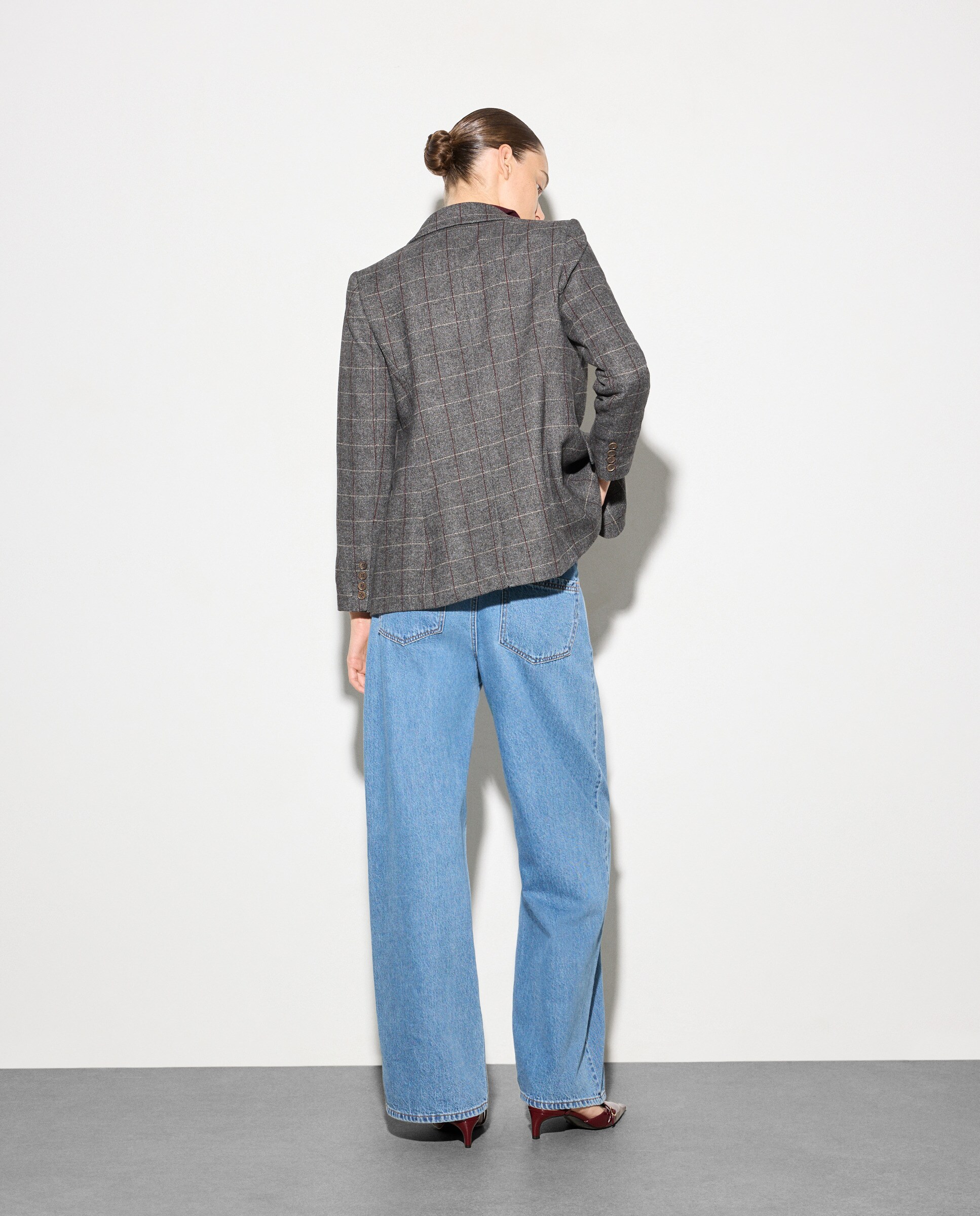 Blazer de Fantasia Lanosa 820 Cinzento Médio-4