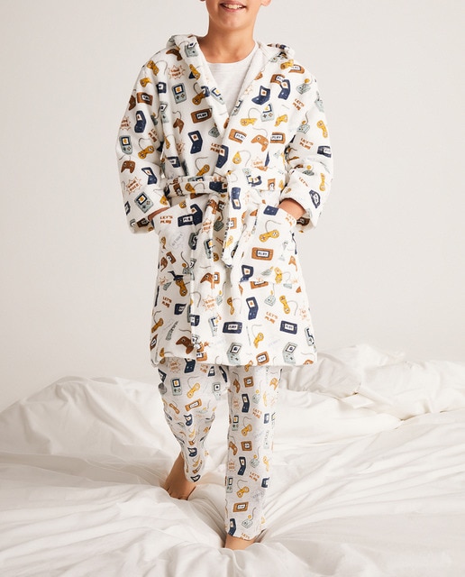 Imagen 0 de Albornoz de niño con estampado de consolas