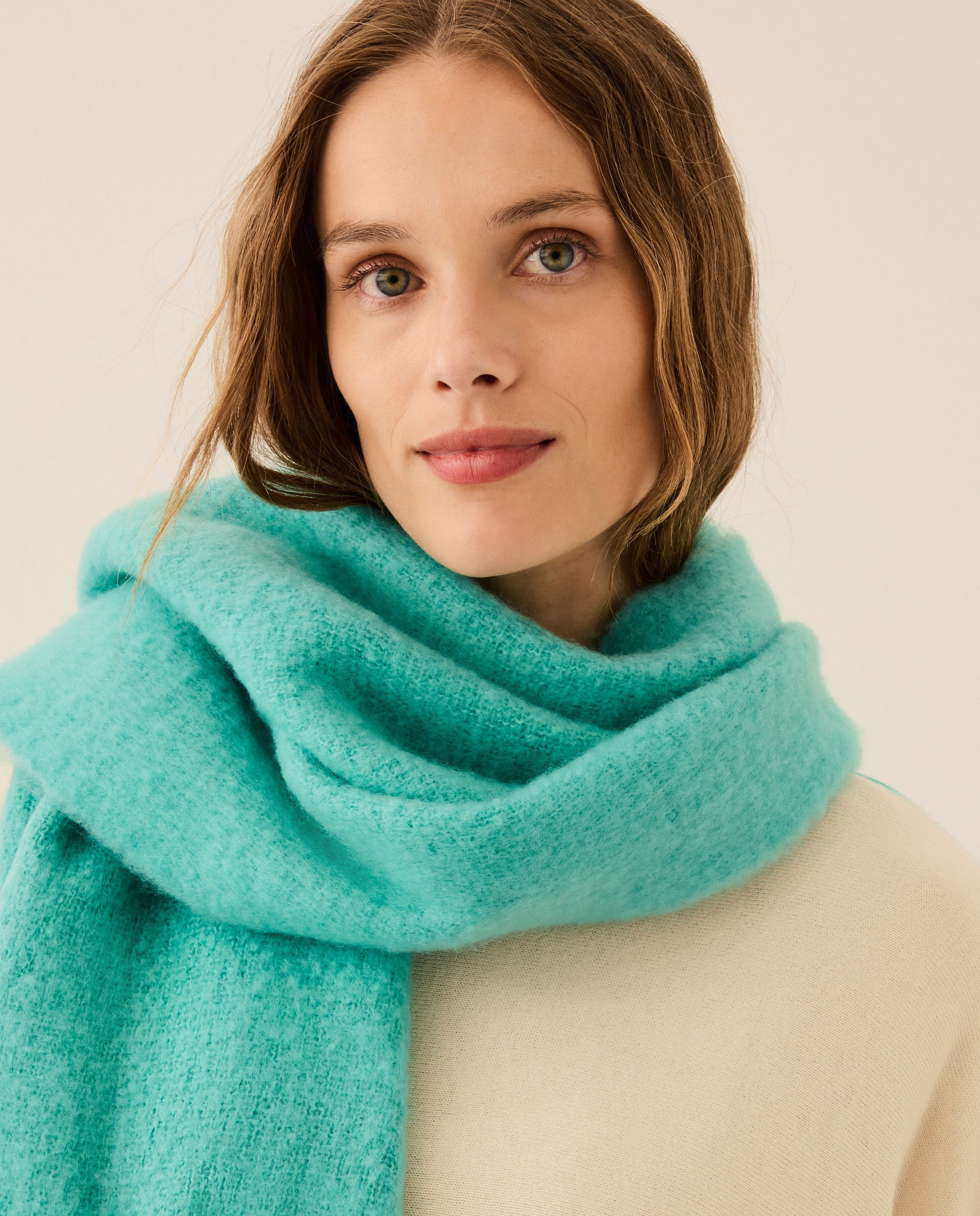 Cachecol Liso 450 Turquesa-4