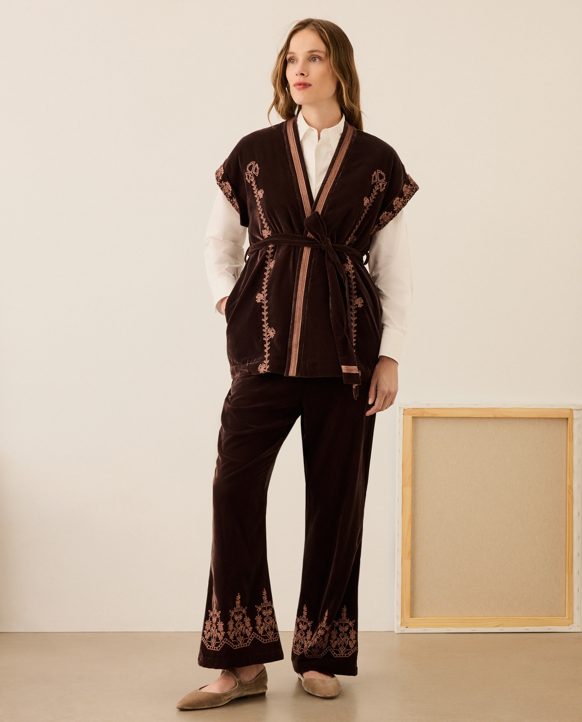 Colete de Veludo Castanho-2