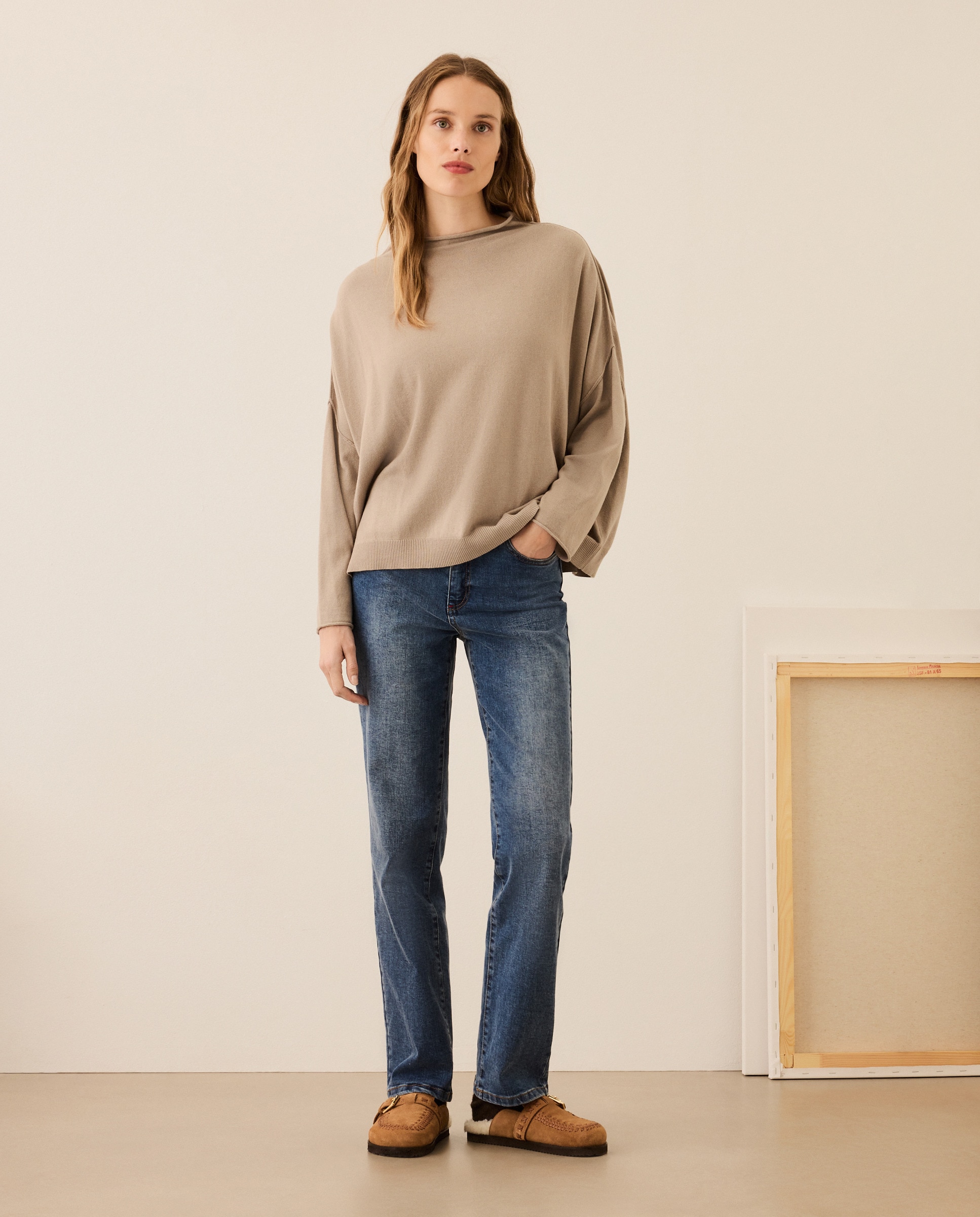 Camisola de Malha com Gola Chaminé 240 Fúcsia-2