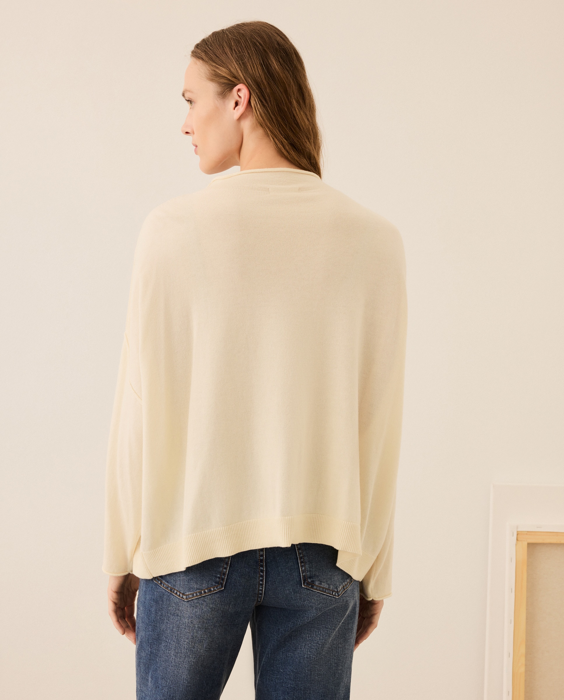 Camisola de Malha com Gola Chaminé 120 Cru-3