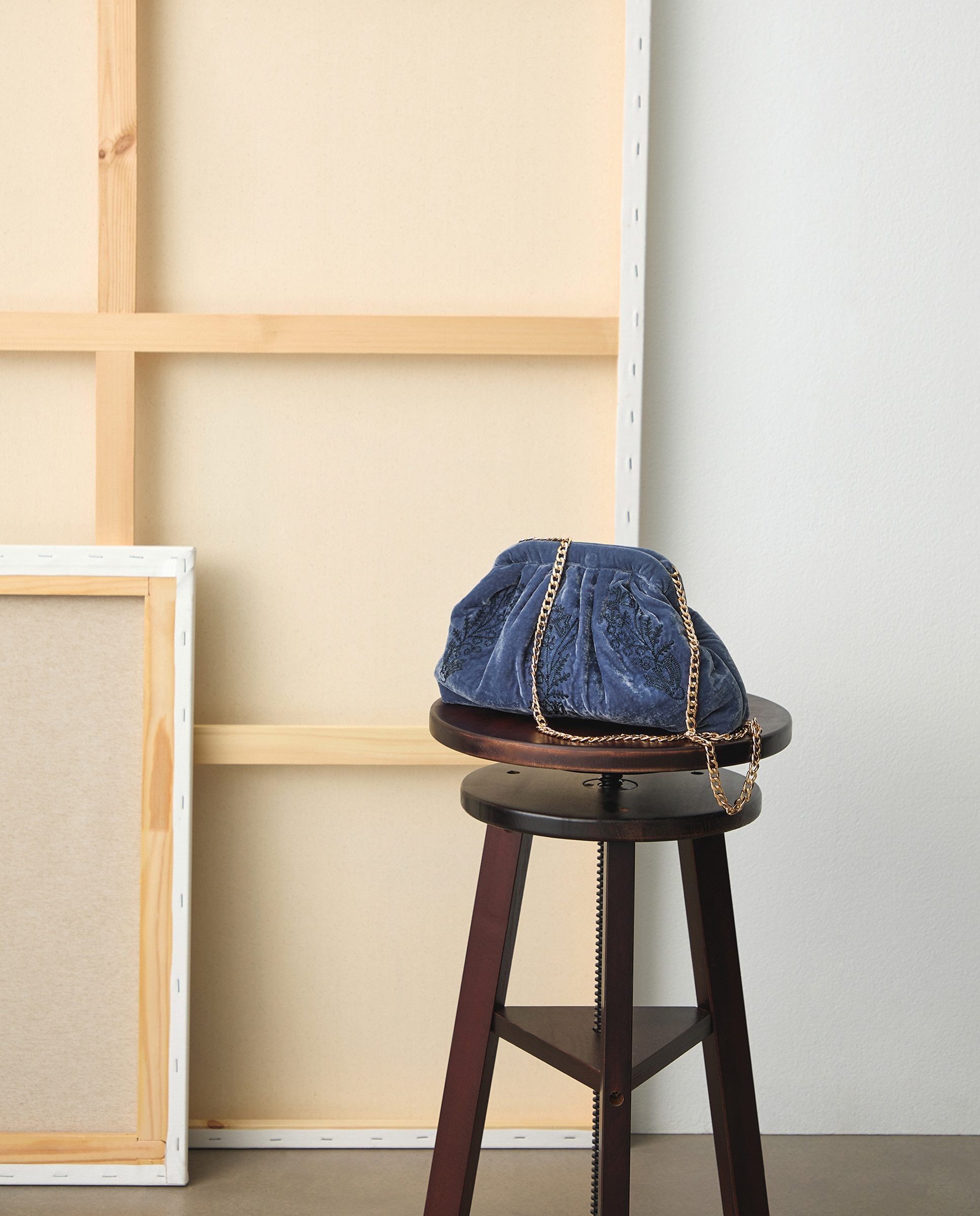 Mala Pouch com Veludo 400 Azul-1