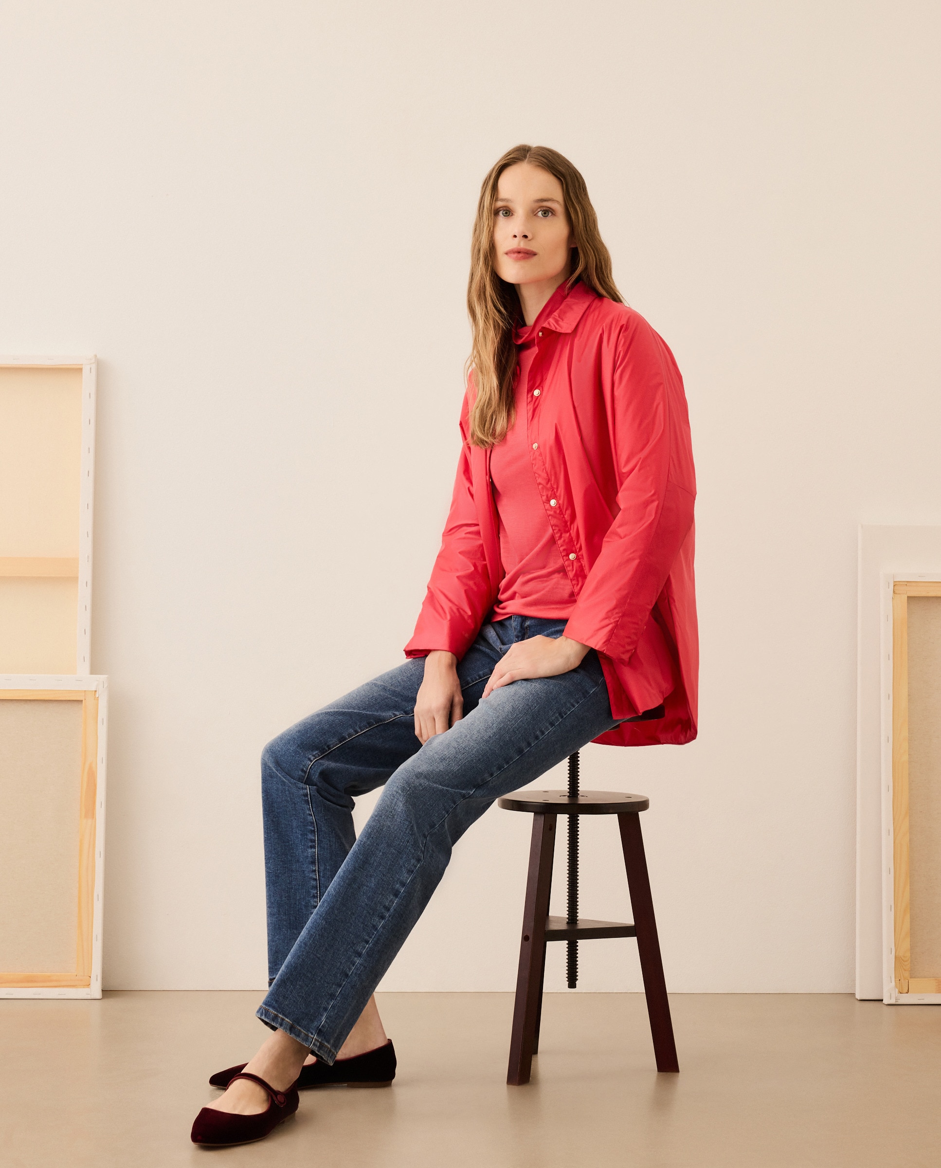 Camisola com Gola Alta 630 Coral-1