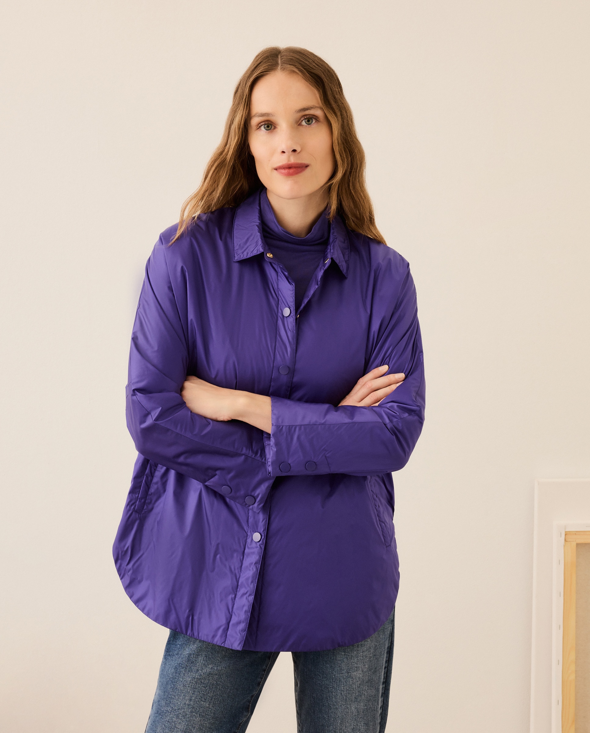 Camisola com Gola Alta Azul Tinta-2