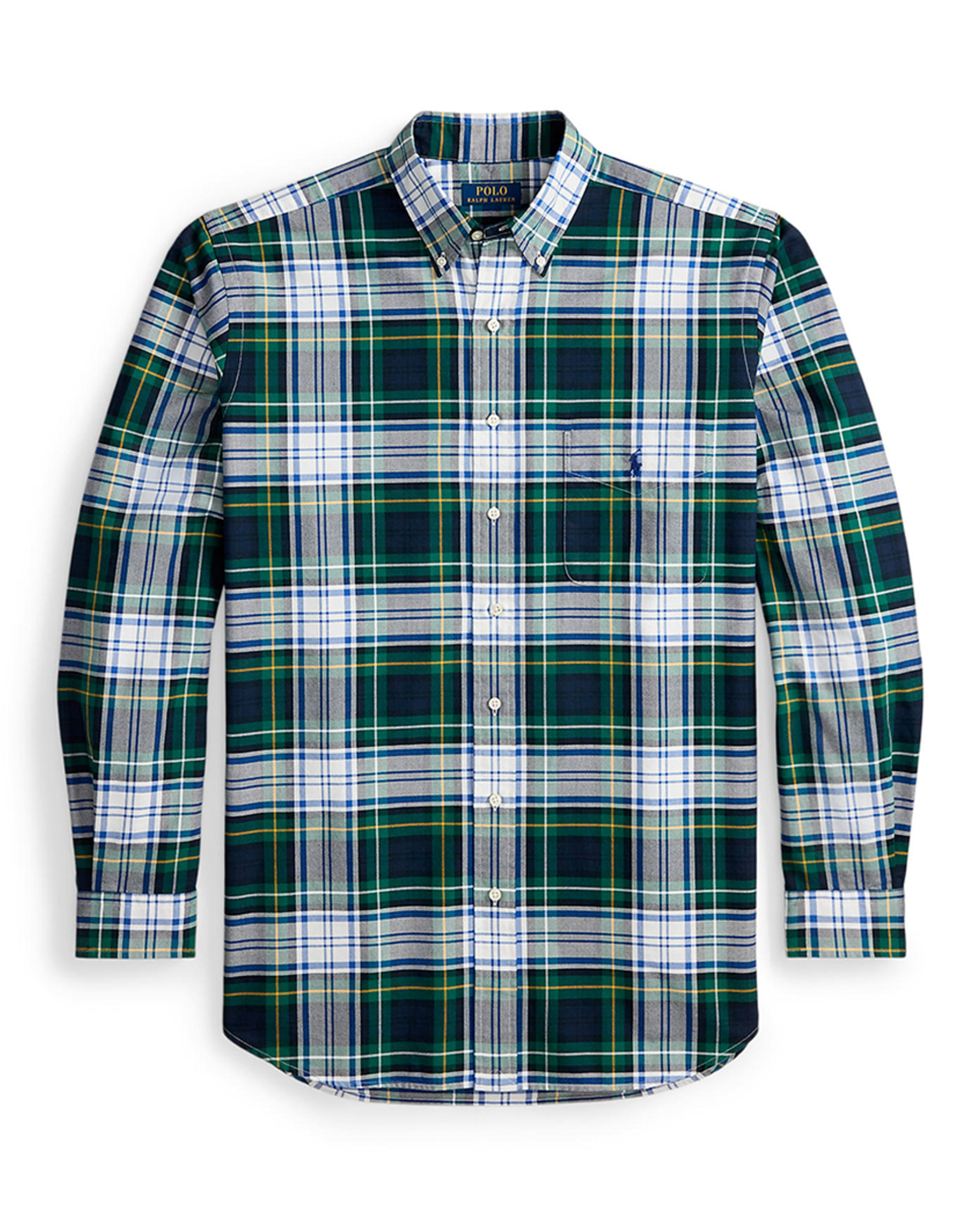 Camisa Oxford de Algodão Classic Fit Tamanhos Grandes Azul Melange-7