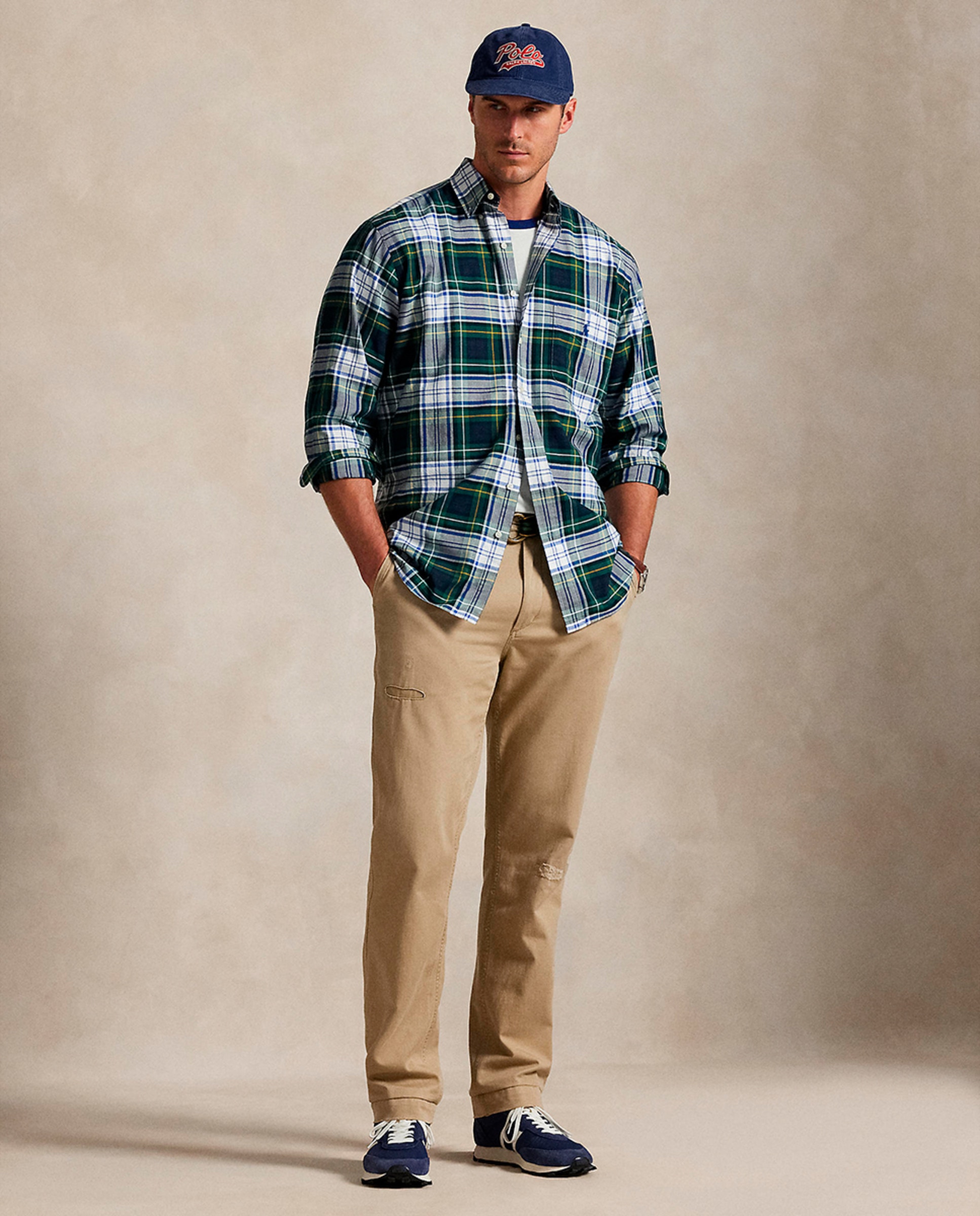 Camisa Oxford de Algodão Classic Fit Tamanhos Grandes Azul Melange-8