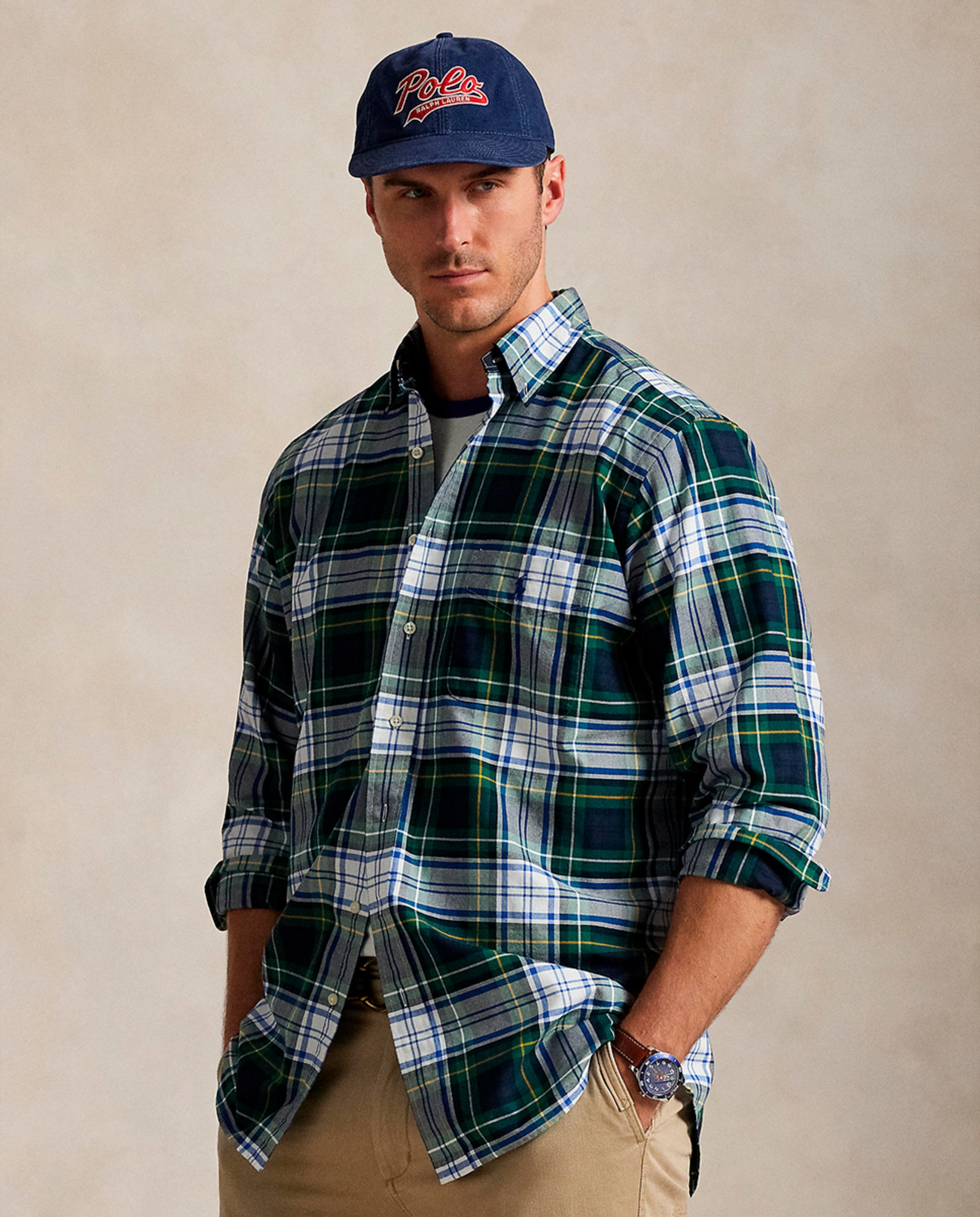 Camisa Oxford de Algodão Classic Fit Tamanhos Grandes Azul Melange-6