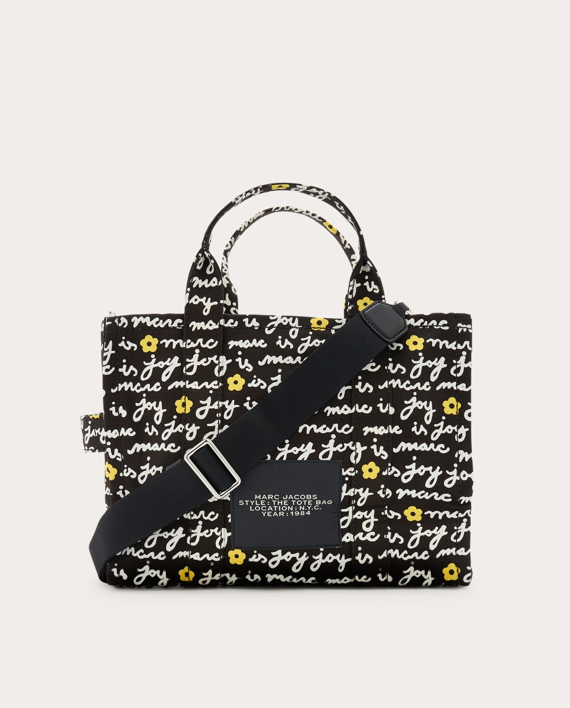 Mala Shopper Tipo Tote Medium Marc is Joy em Tecido Preto-2