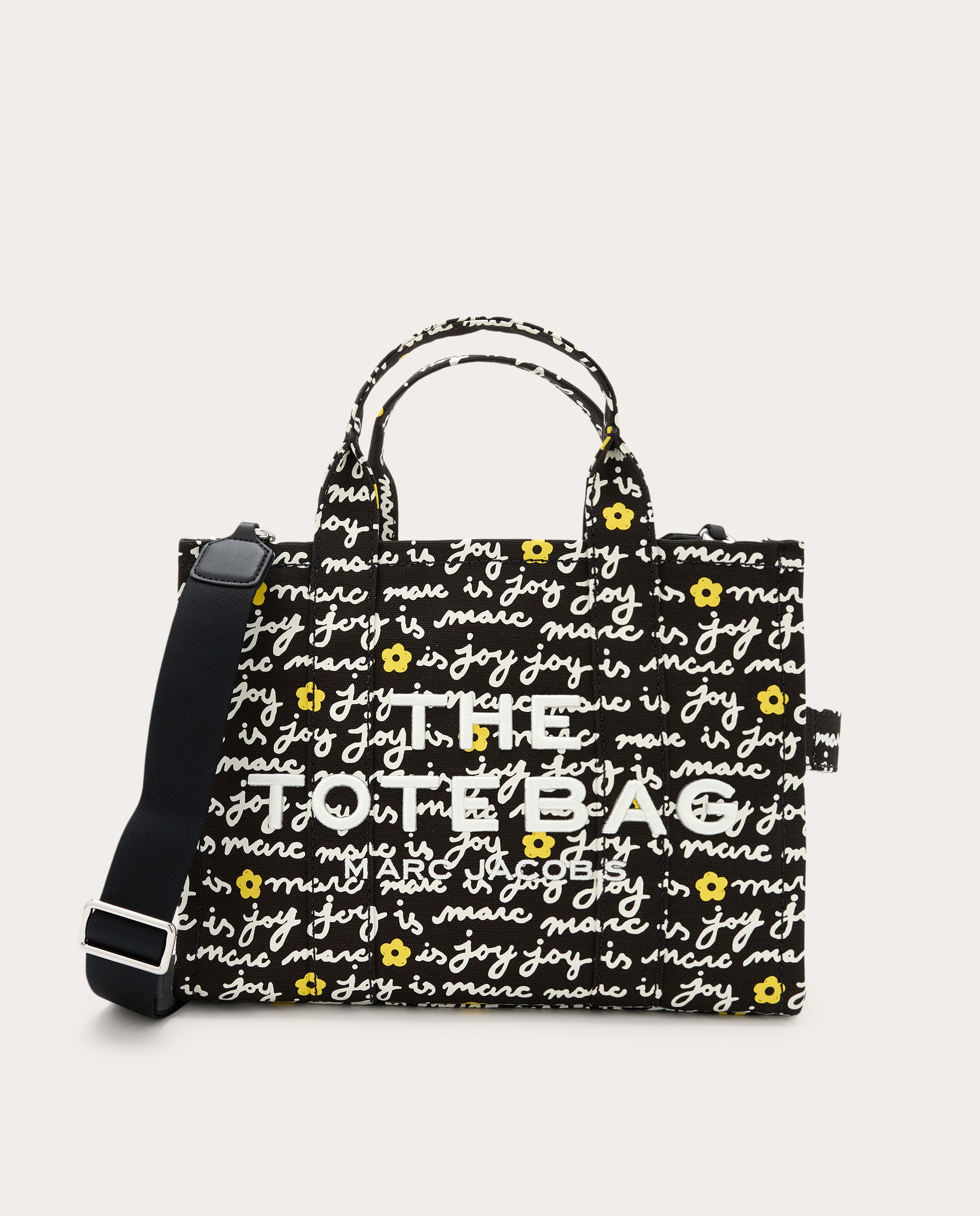 Mala Shopper Tipo Tote Medium Marc is Joy em Tecido Preto-1