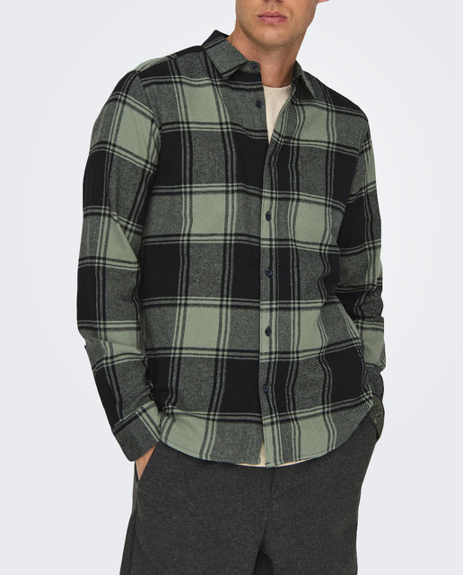 Imagen 0 de Camisa de hombre manga larga 100% algodón. Slim fit.