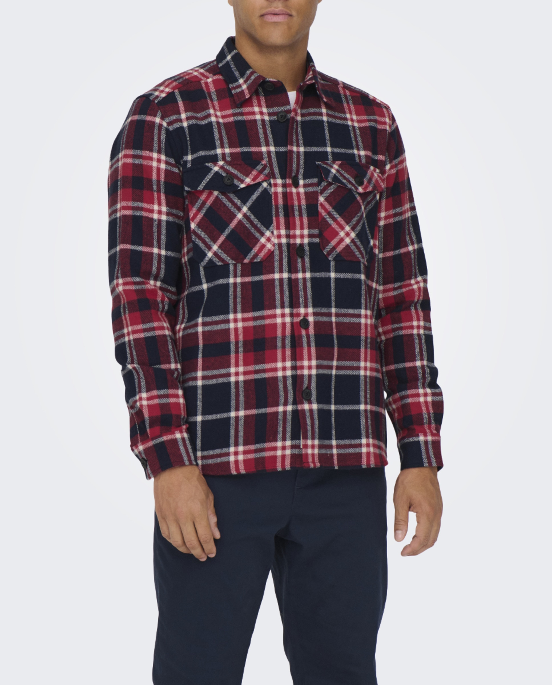 Imagen 0 de Camisa de hombre de manga larga a cuadros regular fit.