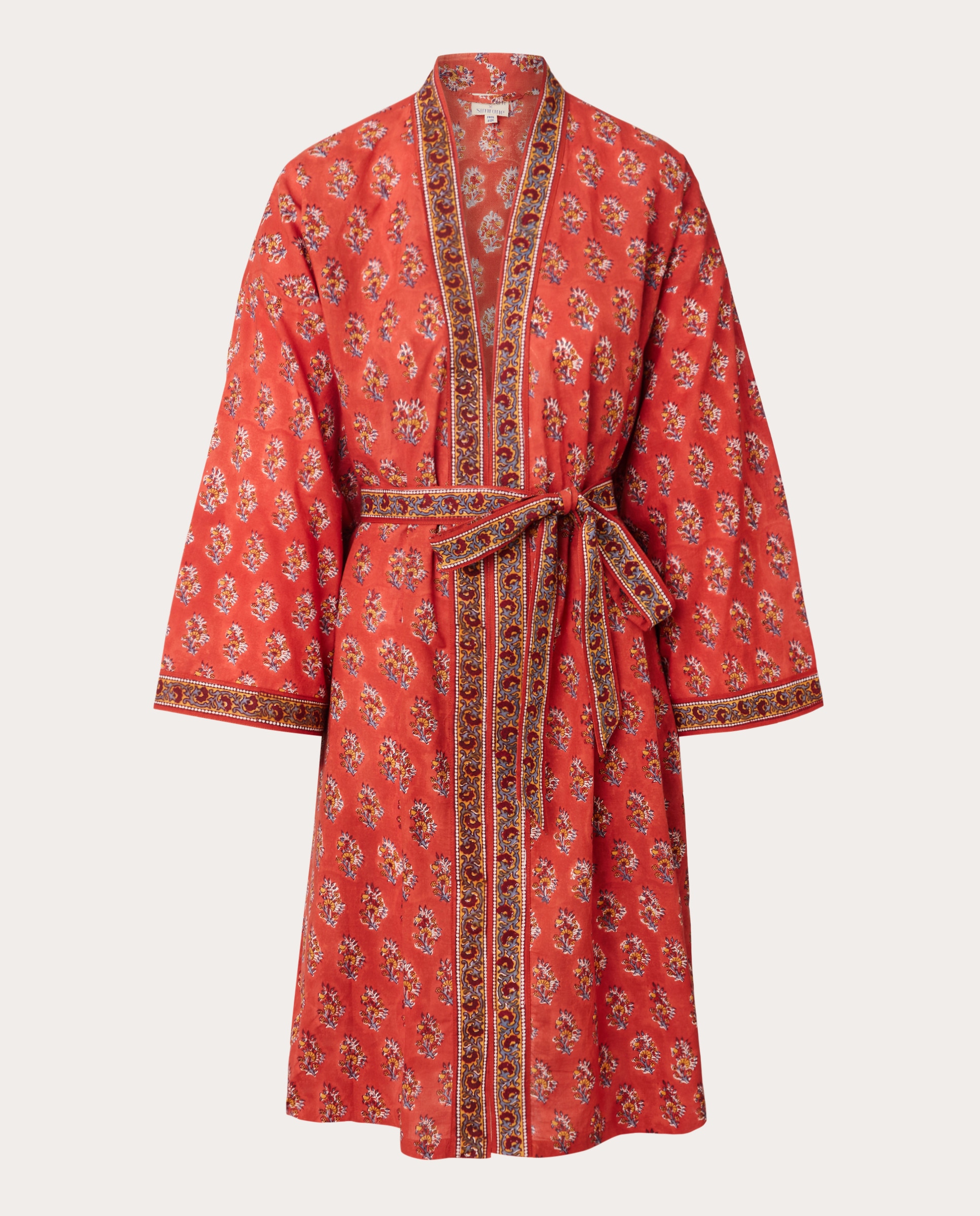 Kimono de algodón Naranja-1