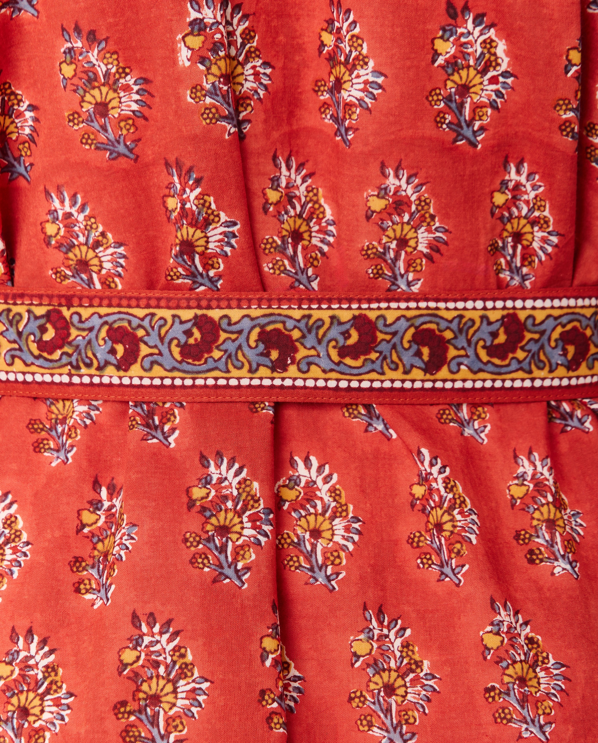 Kimono de algodón Naranja-4