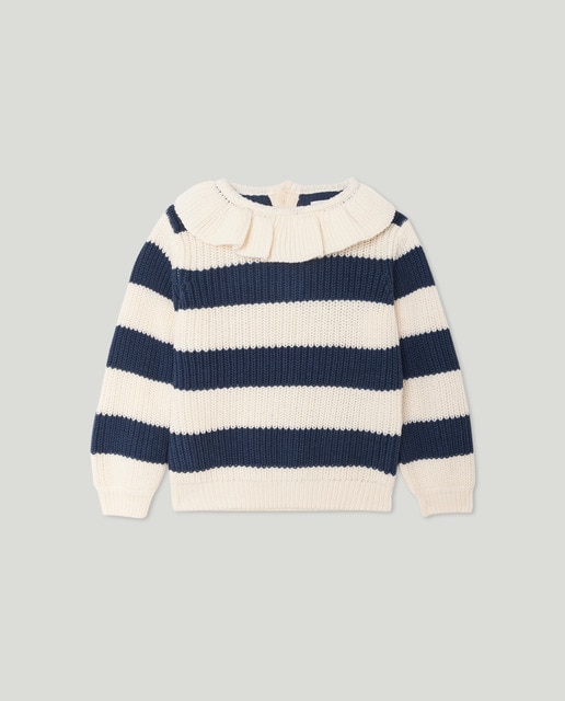 Imagen 0 de Jersey bebé rayas cuello volante
