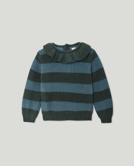 Imagen 0 de Jersey bebé rayas cuello volante