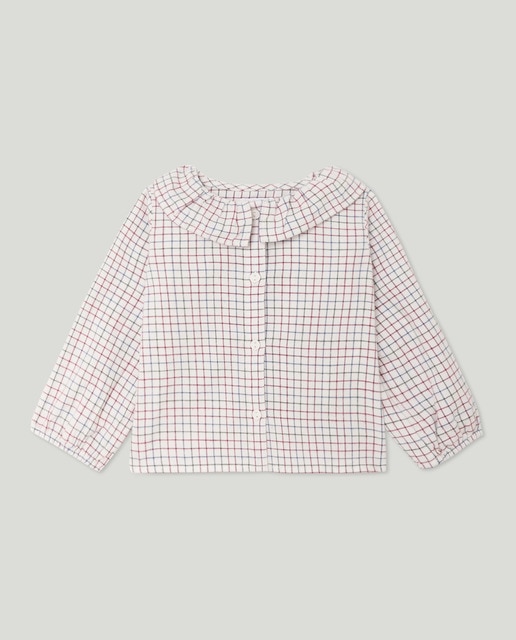 Imagen 0 de Blusa bebé cuello volante cuadros