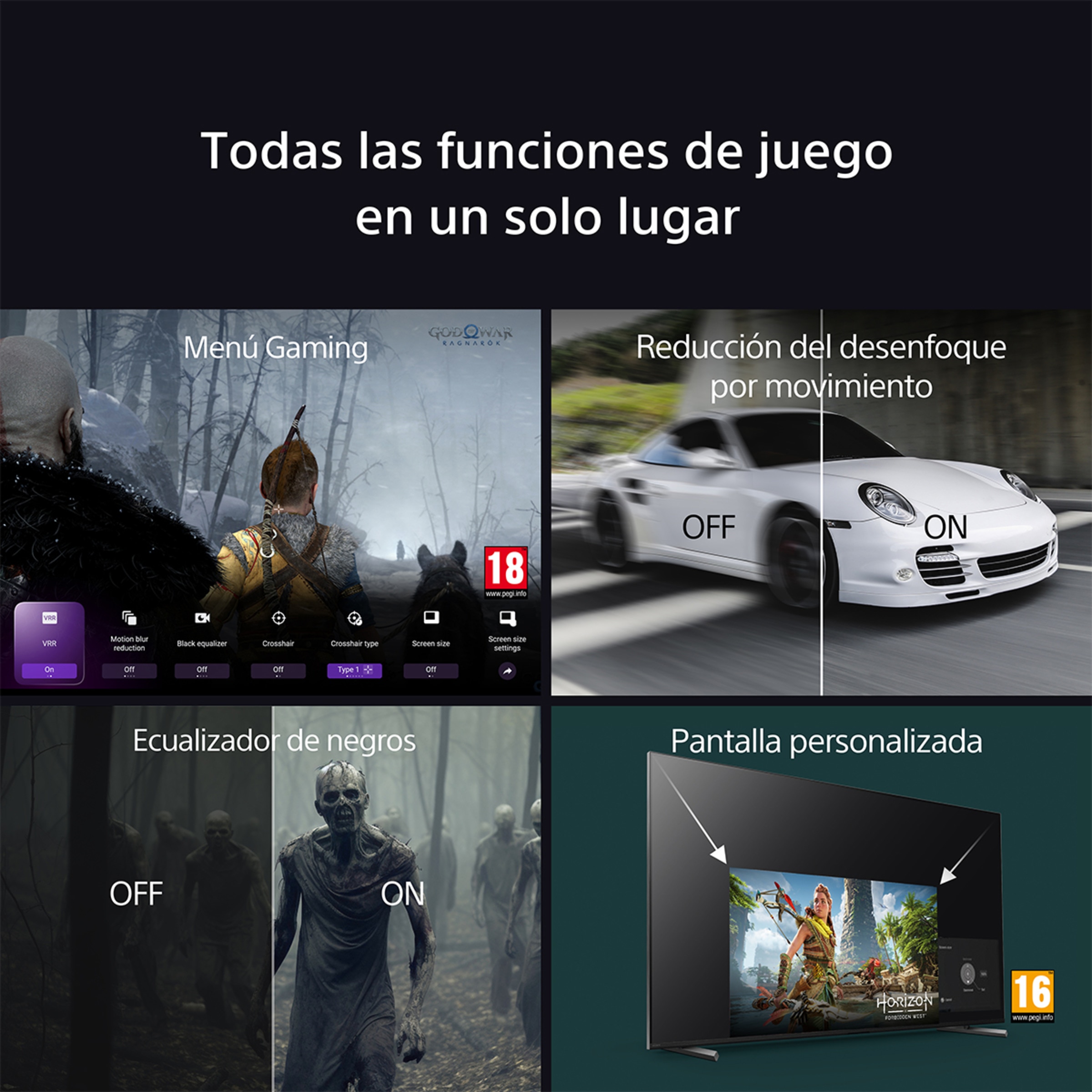 TV 55" Sony BRAVIA 8A K55XR8AB OLED, 4K HDR, 120Hz, Google TV, Smart TV, Funciones para PS5, IMAX Enhanced, Dolby Vision Atmos, Chromecast 13