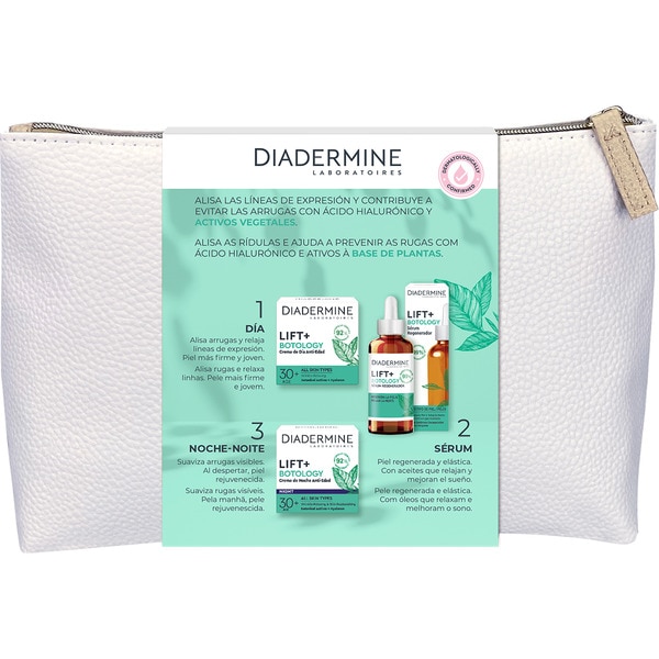 Lift + Botology gift set with anti-ageing day cream, night cream and regenerating serum with botanical & hyaluronic ingredients