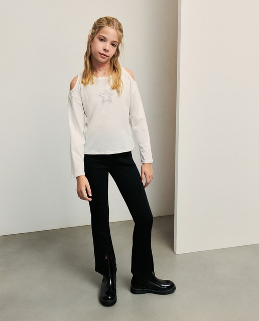 Imagem 0 de Leggings Flare com Aberturas na Bainha