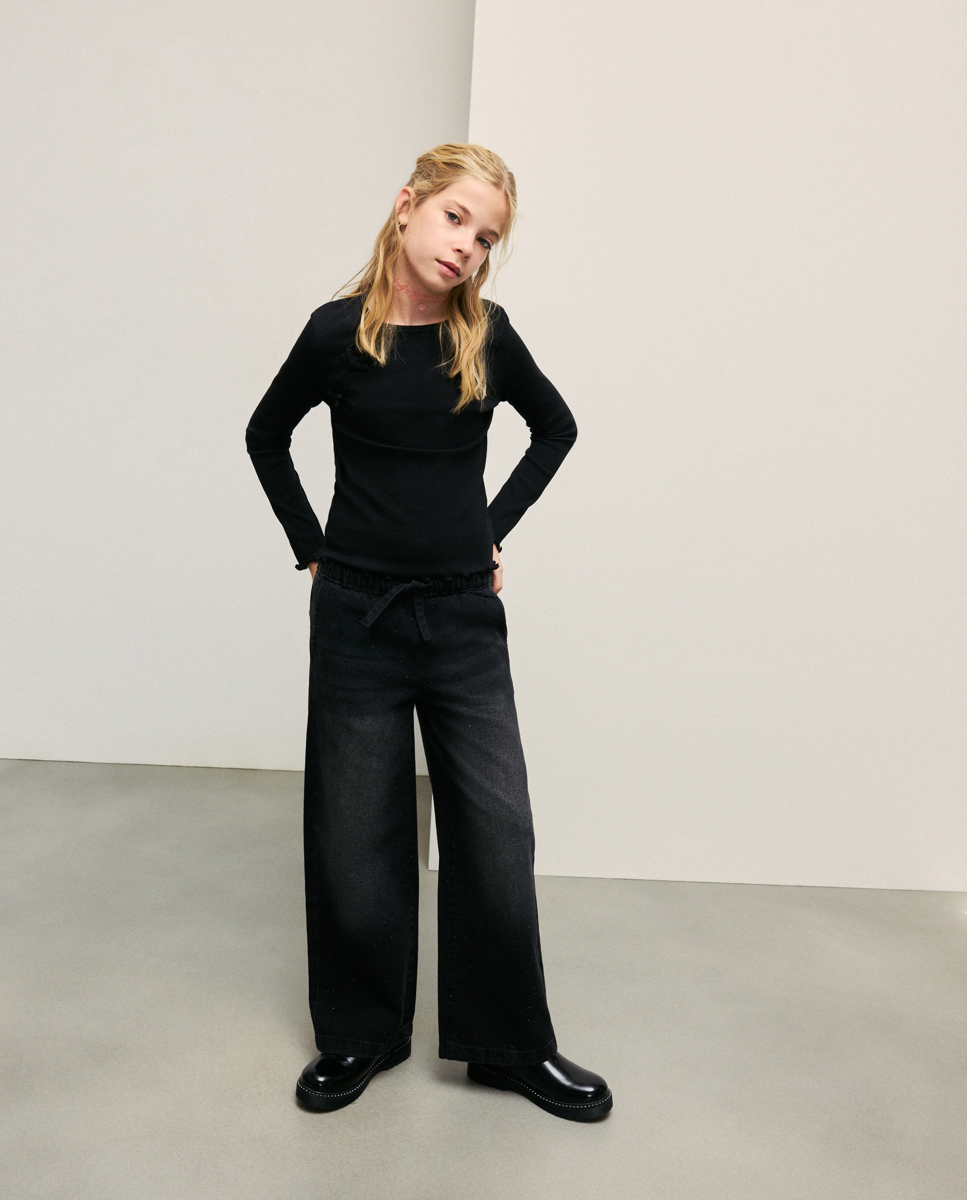 Imagem 0 de Jeans Wide Leg com Elásticos