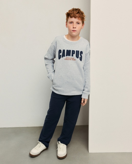 Imagem 0 de Sweatshirt com Gola Redonda e Remendo