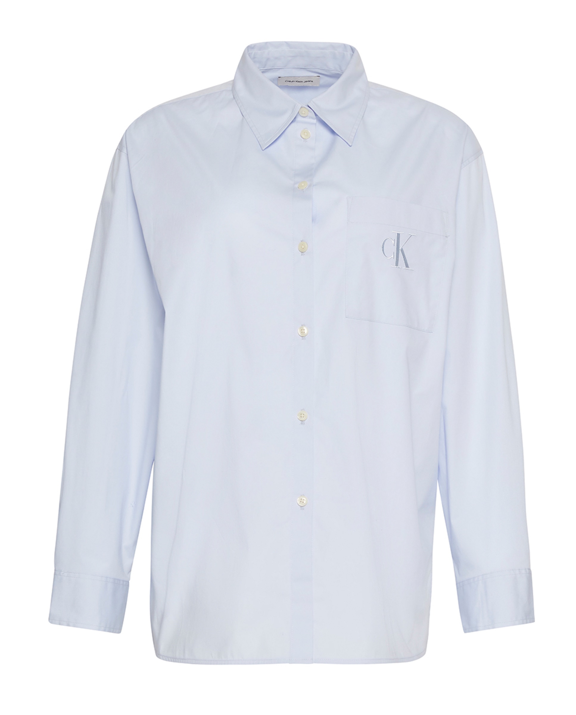 Camisa Relaxed Fit com Logótipo Azul-claro-1