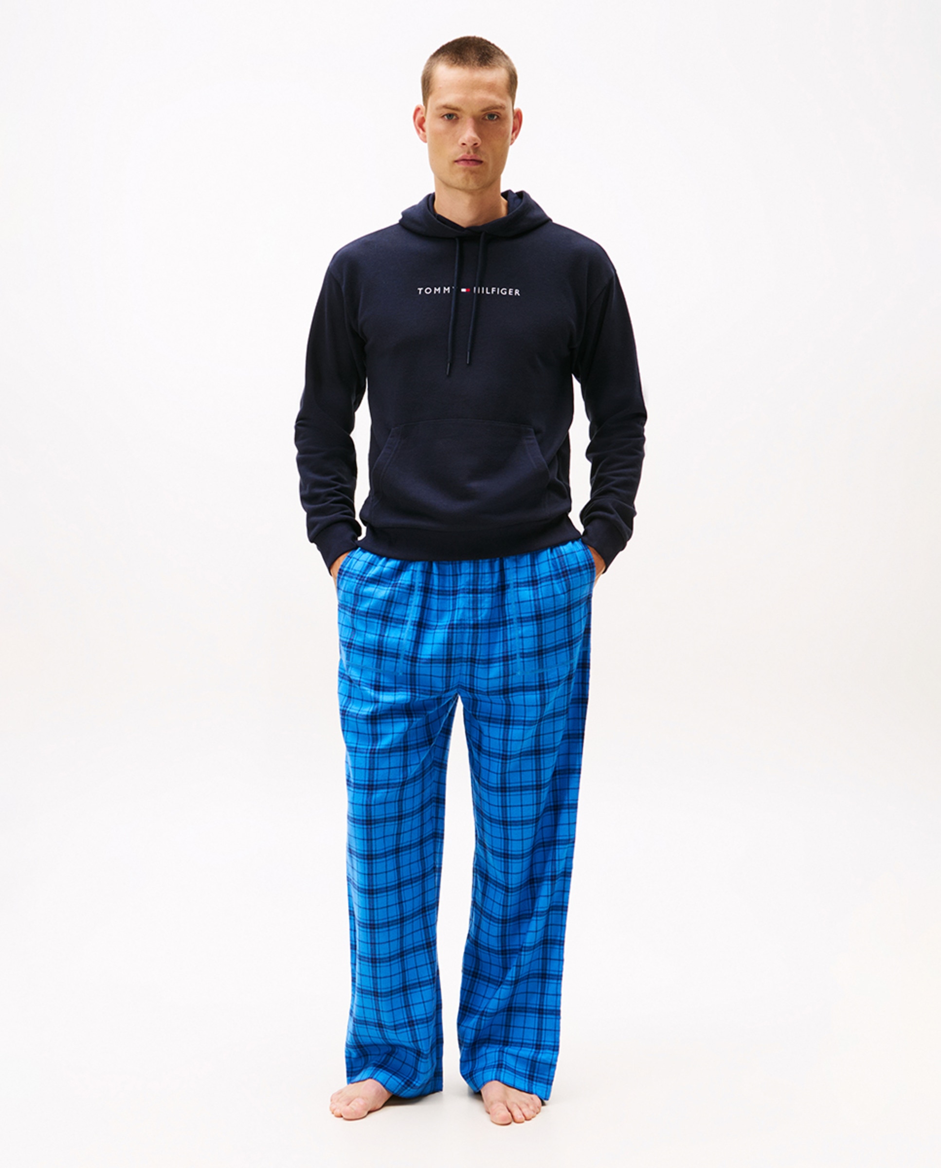 Sweatshirt com Capuz e Logótipo Bordado Azul-marinho-5