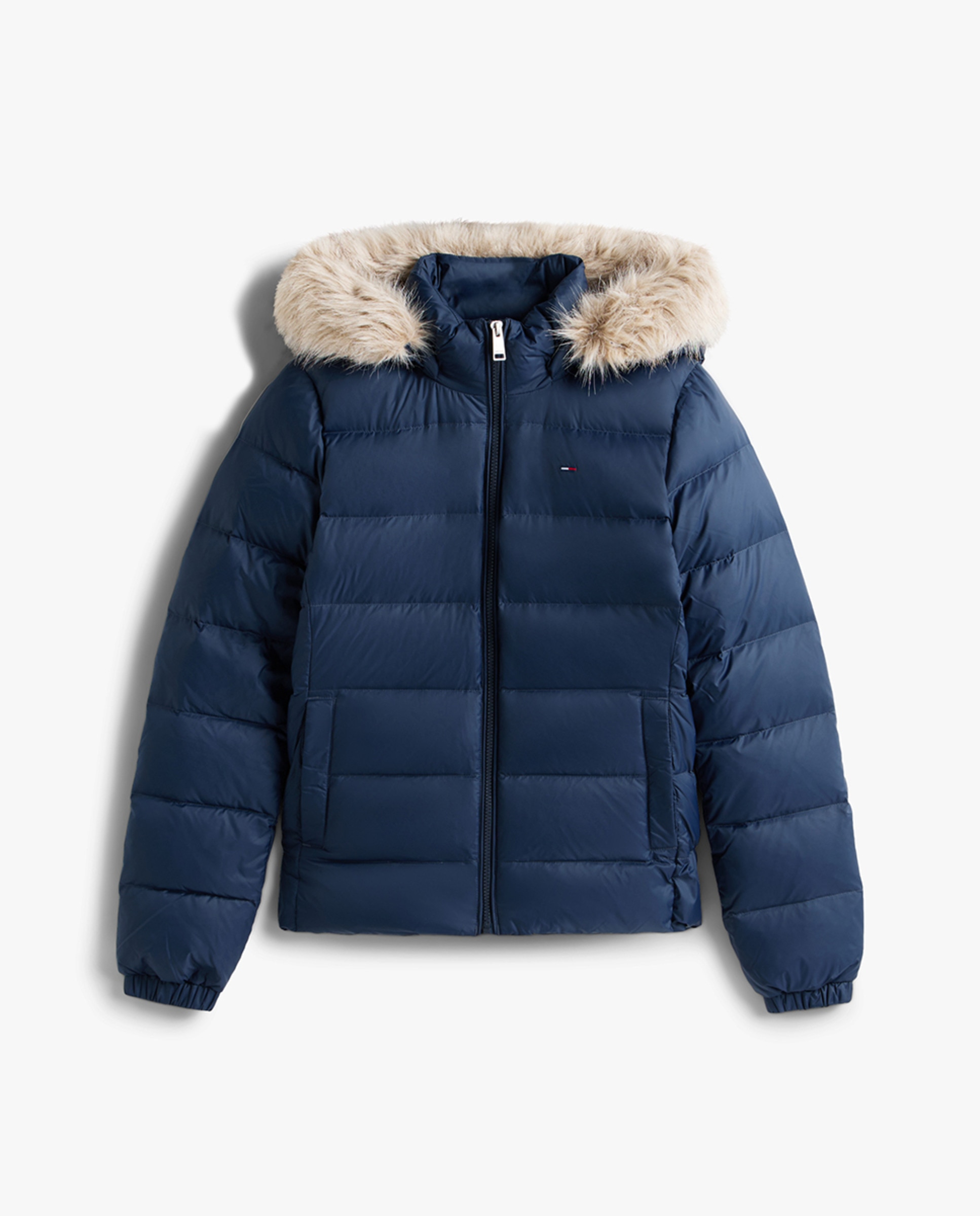 Blusão Acolchoado Slim Fit com Capuz Azul-marinho-7