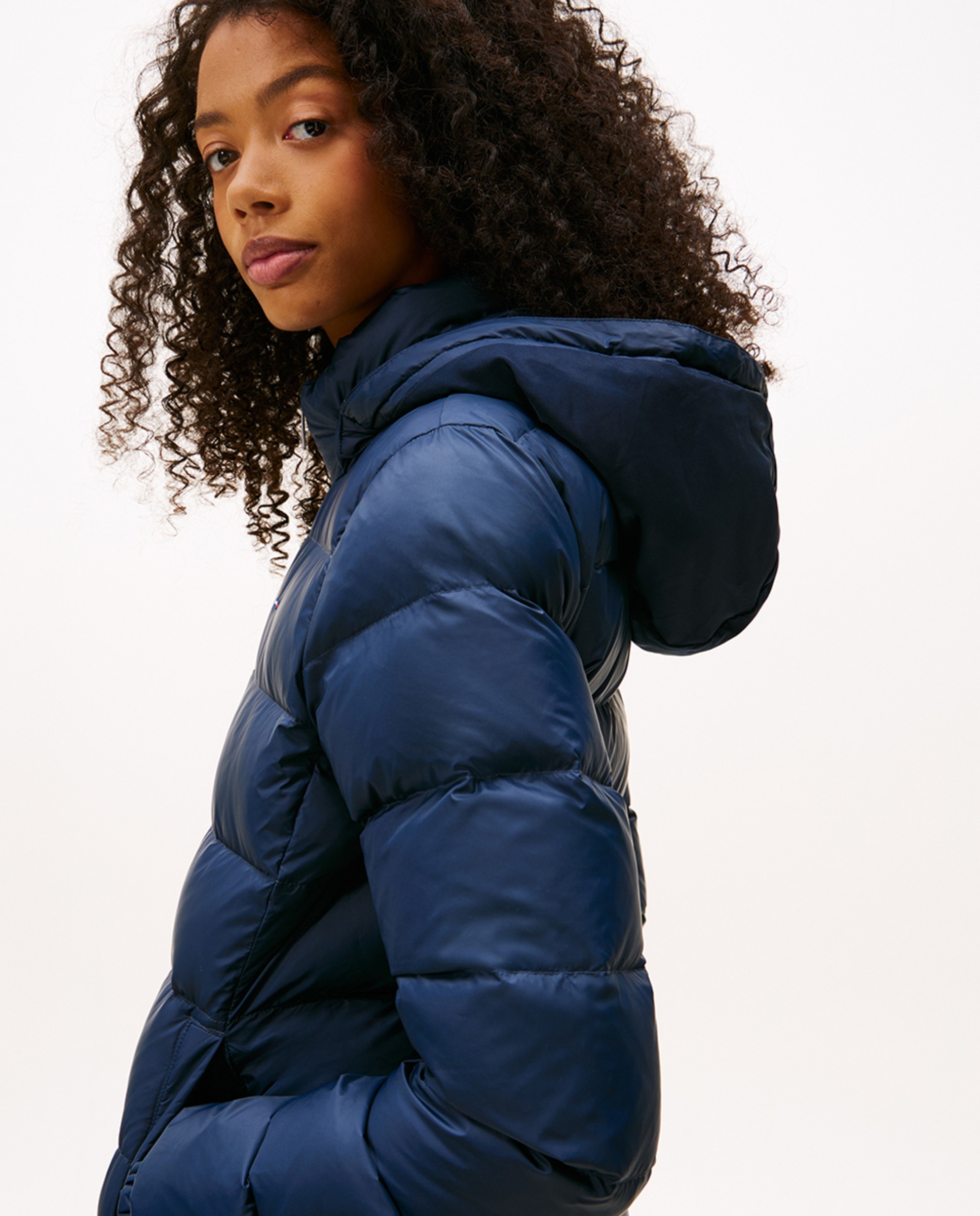 Blusão Acolchoado Slim Fit com Capuz Azul-marinho-6