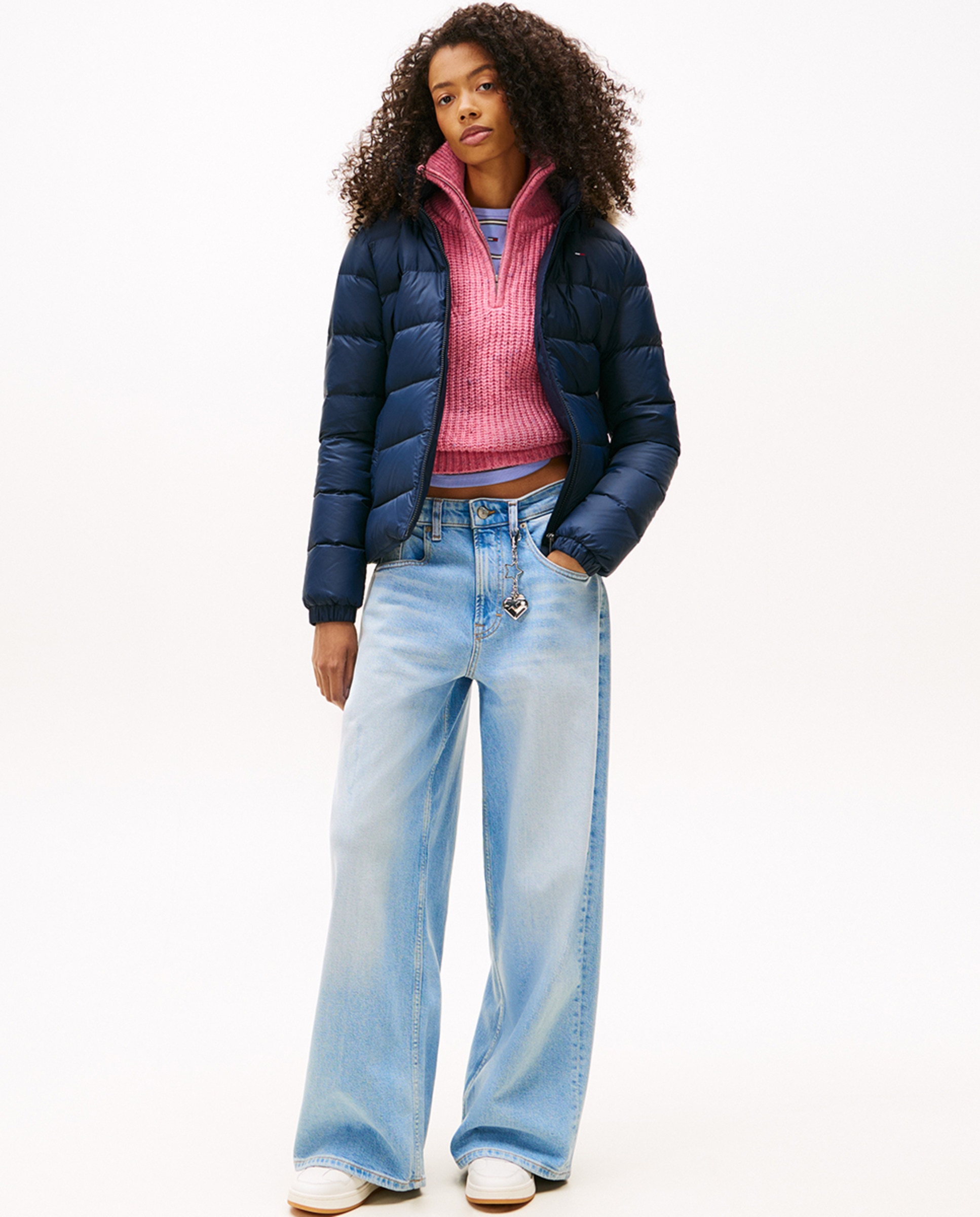 Blusão Acolchoado Slim Fit com Capuz Azul-marinho-4