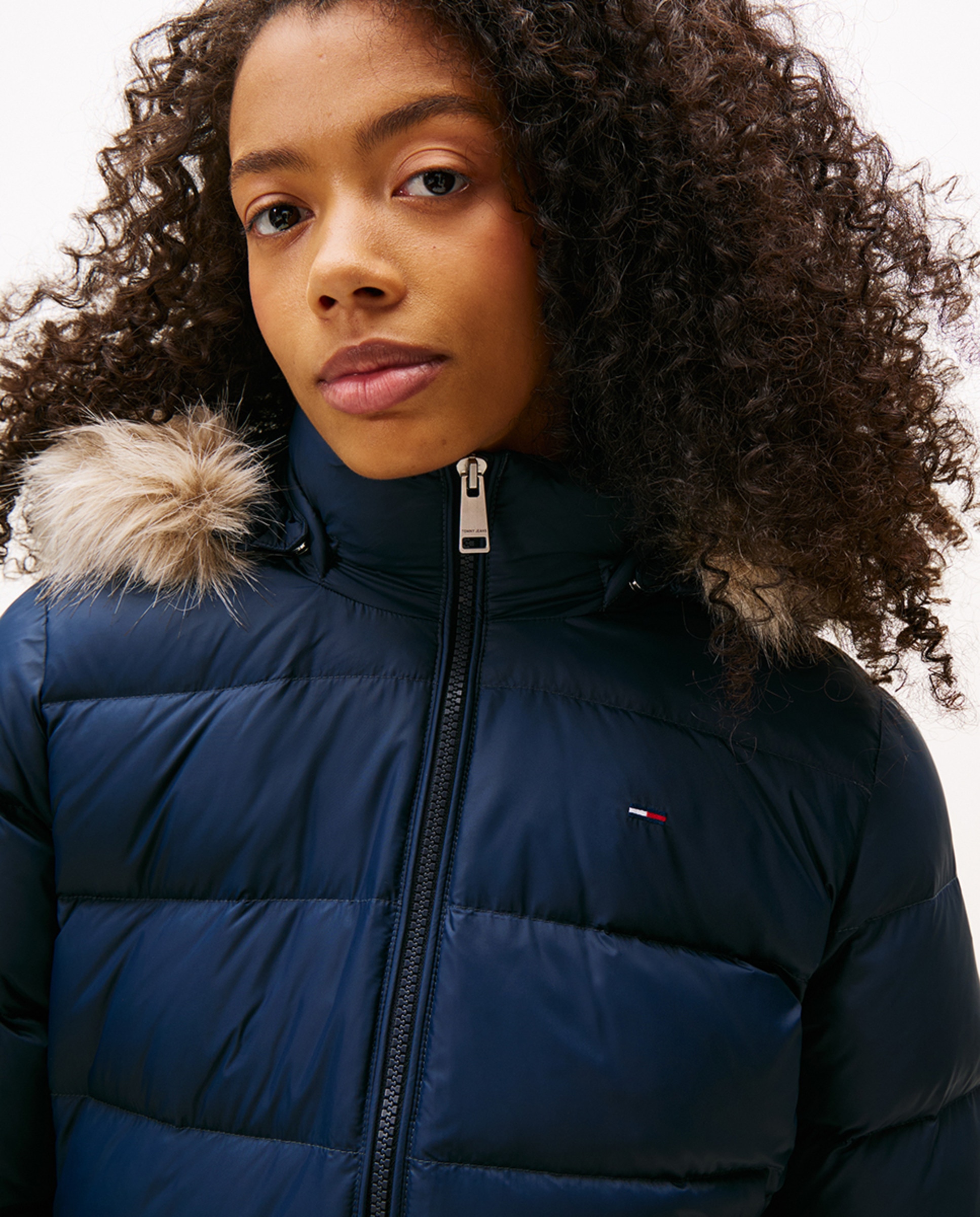 Blusão Acolchoado Slim Fit com Capuz Azul-marinho-3