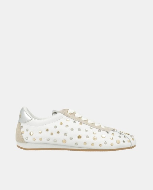 Imagen 0 de Sneakers LODI de piel blanca con tachuelas metálicas