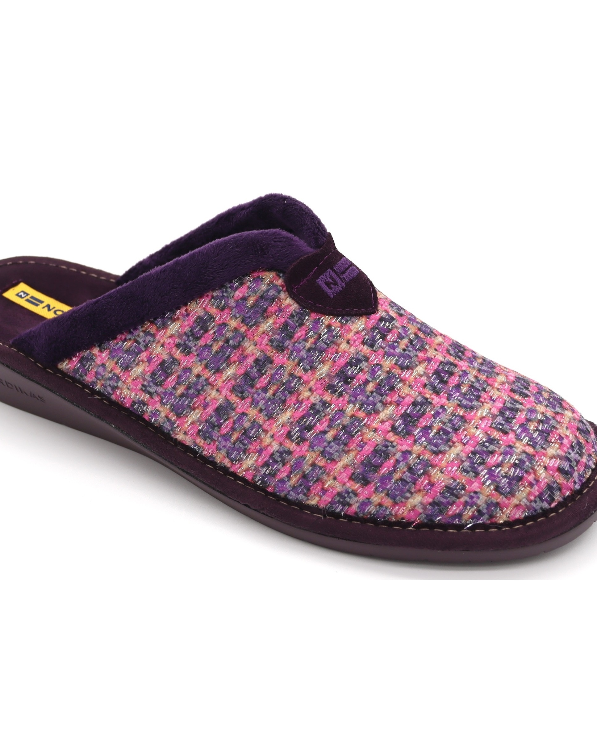 Chinelos de Quarto em Tecido com Brilho - Púrpura Roxo-5
