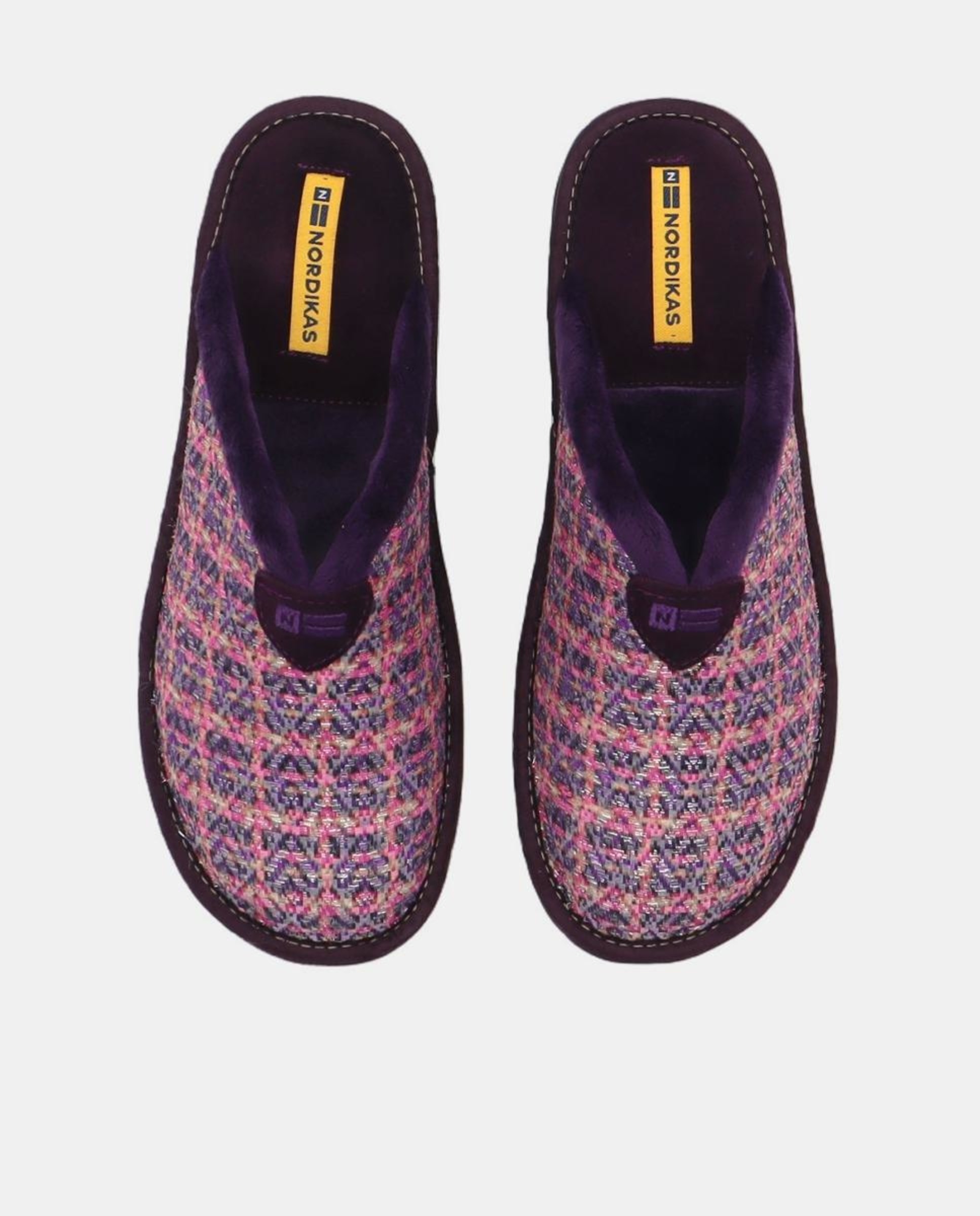 Chinelos de Quarto em Tecido com Brilho - Púrpura Roxo-4