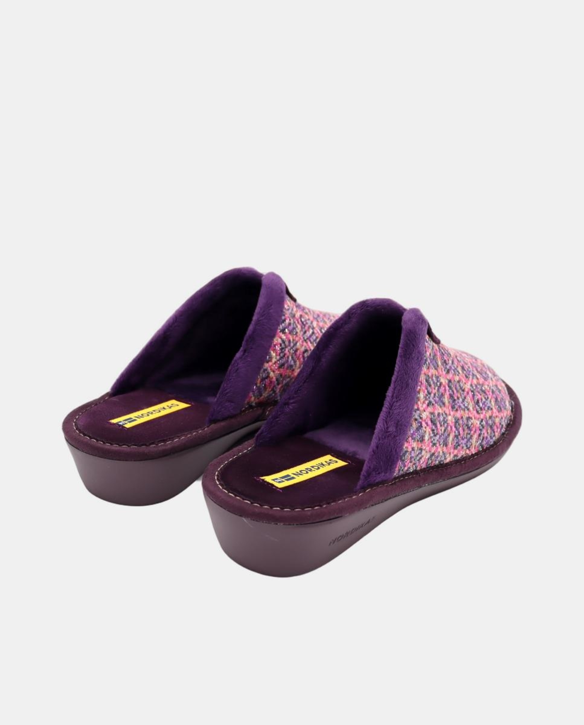 Chinelos de Quarto em Tecido com Brilho - Púrpura Roxo-3