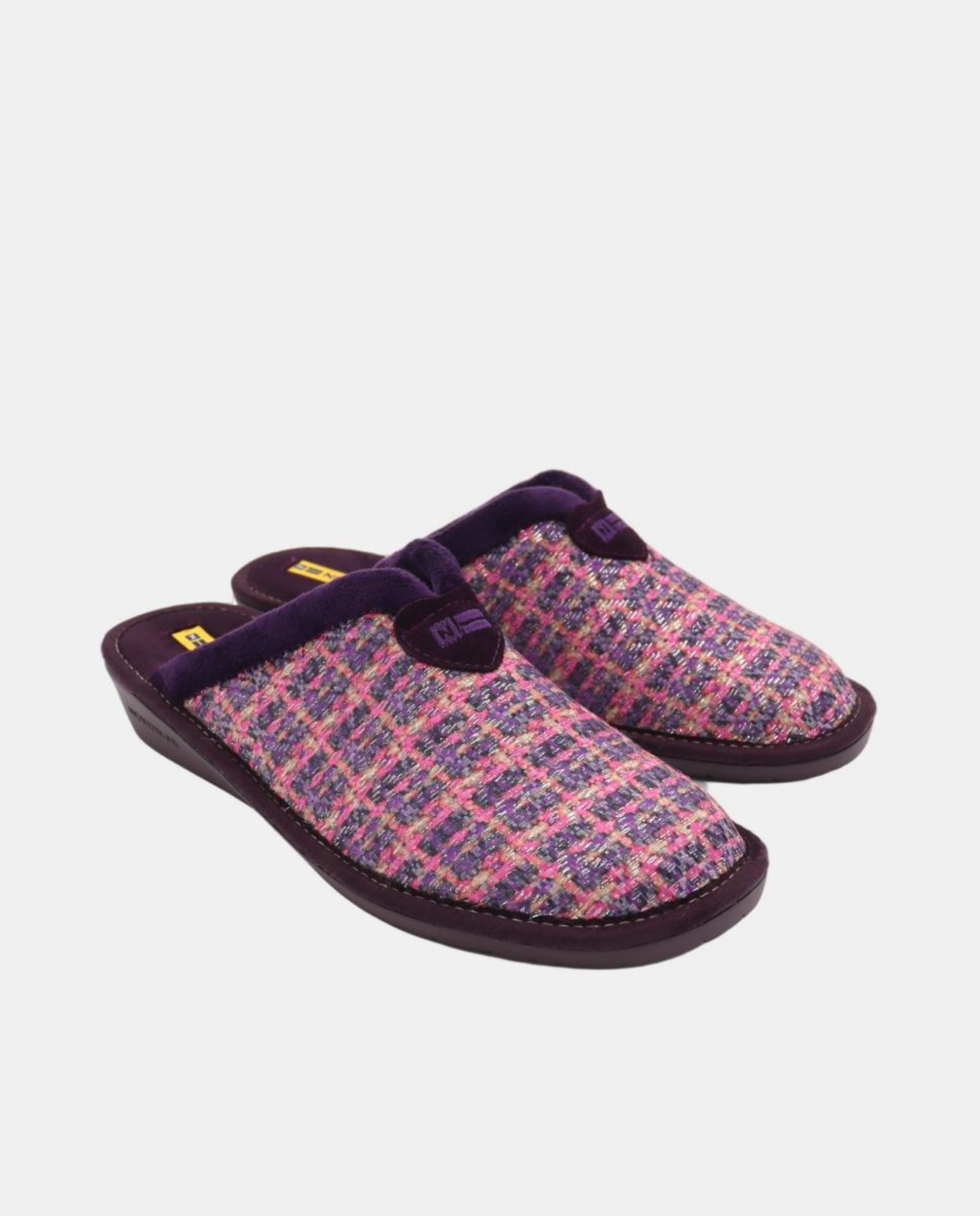 Chinelos de Quarto em Tecido com Brilho - Púrpura Roxo-2