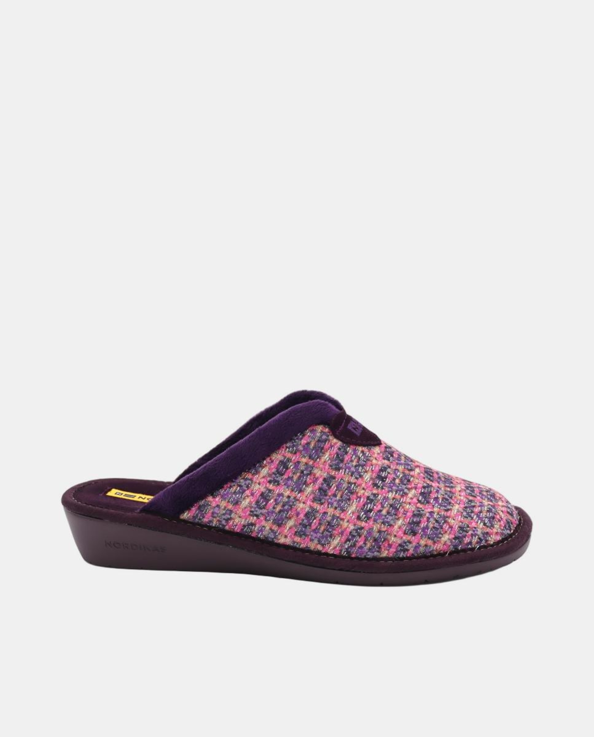 Chinelos de Quarto em Tecido com Brilho - Púrpura Roxo-1